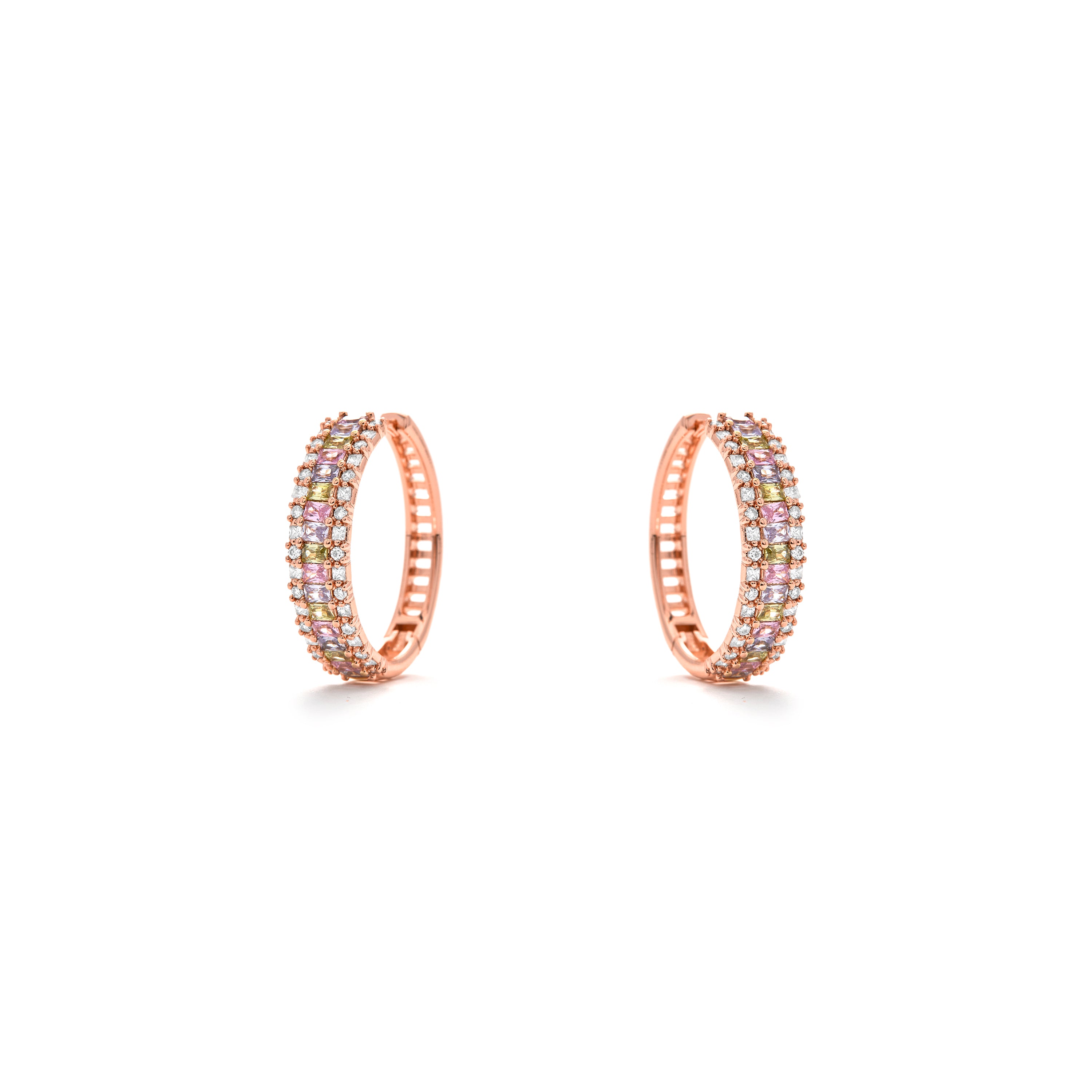 Pendientes de Circonita Multicolor acabado en oro amarillo de 18k - Primzu