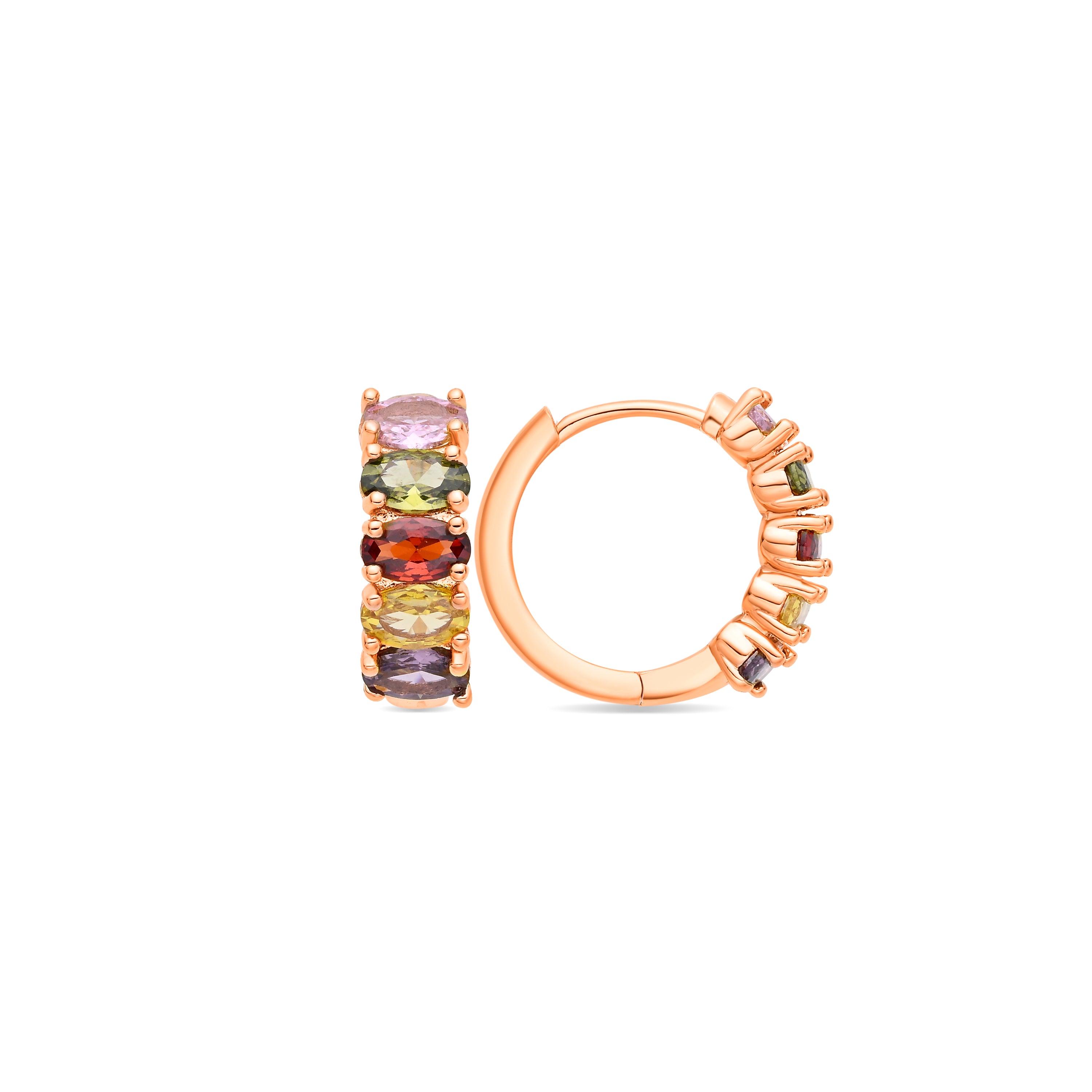 Pendientes de Circonita Multicolor acabado en oro amarillo de 18k - Fimiw