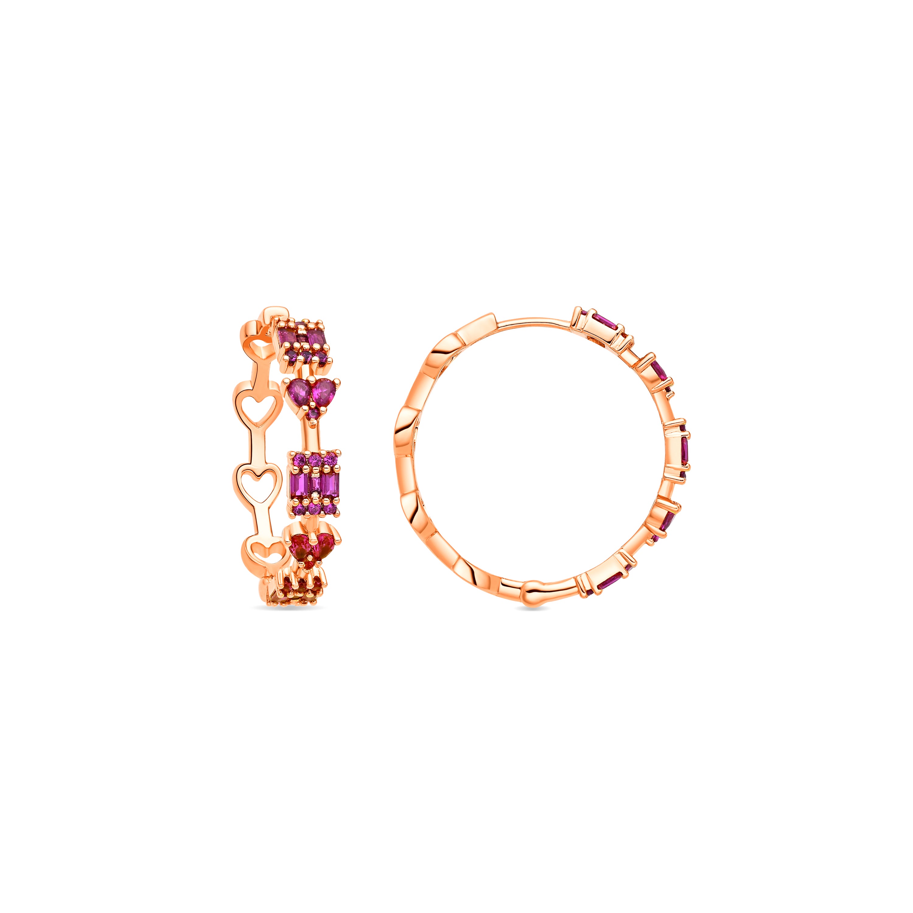 Pendientes de Circonita Rubí acabado en oro amarillo de 18k - Fanri