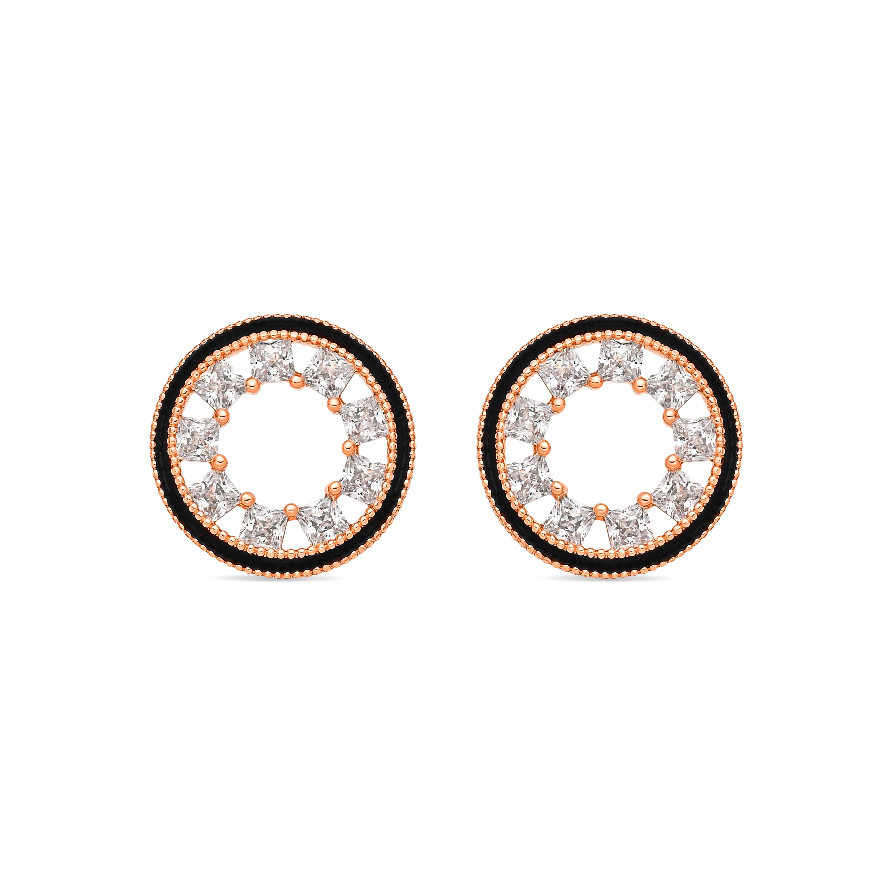 Pendientes de Circonita Brillante acabado en oro amarillo de 18k - Nuerik