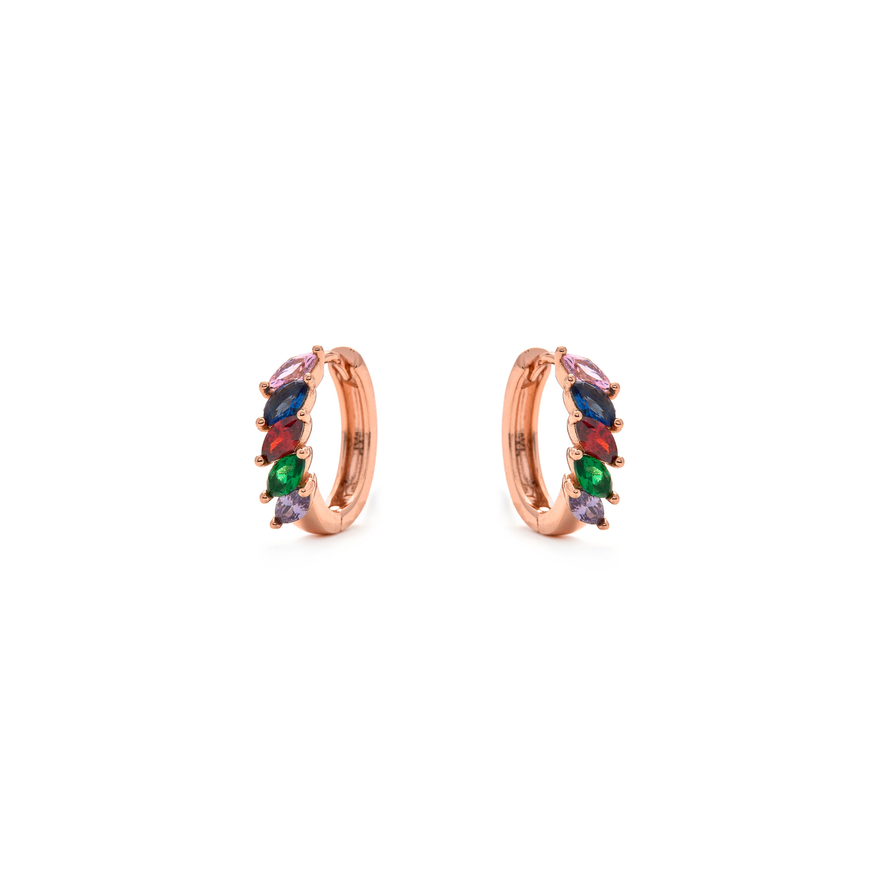 Pendientes de Circonita Multicolor acabado en oro amarillo de 18k - Widas