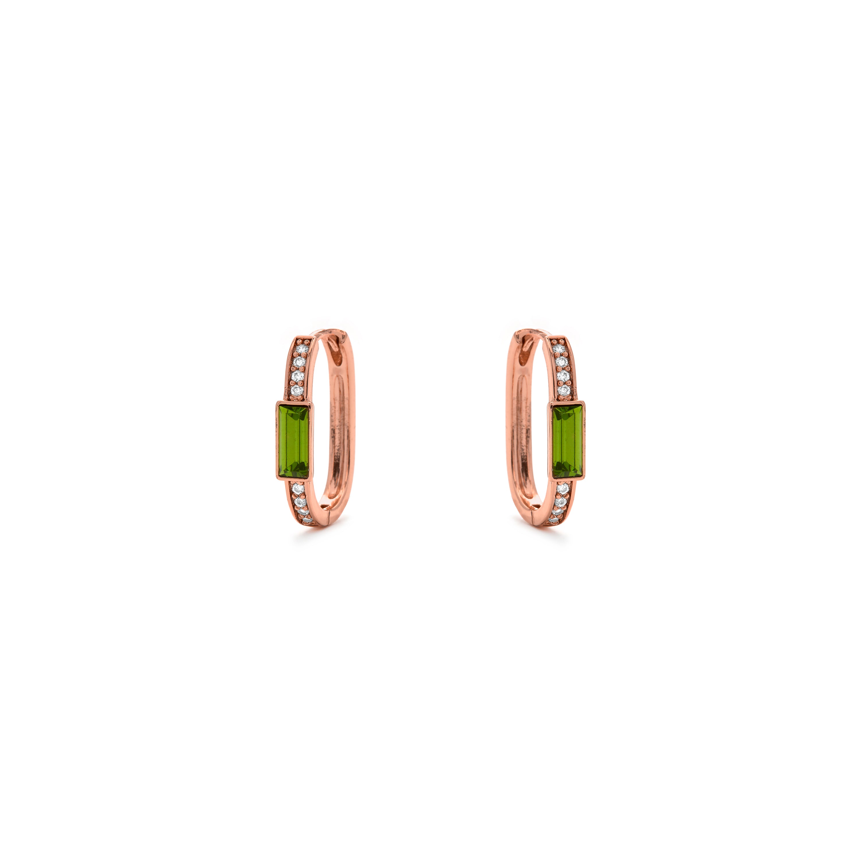 Pendientes de Circonita Peridoto acabado en oro amarillo de 18k - Rasbael