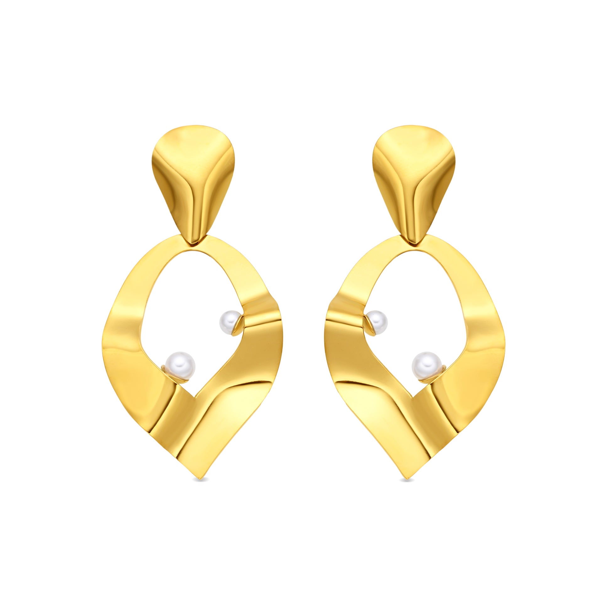 Pendientes acabado en oro amarillo de 18k - Cwenlai