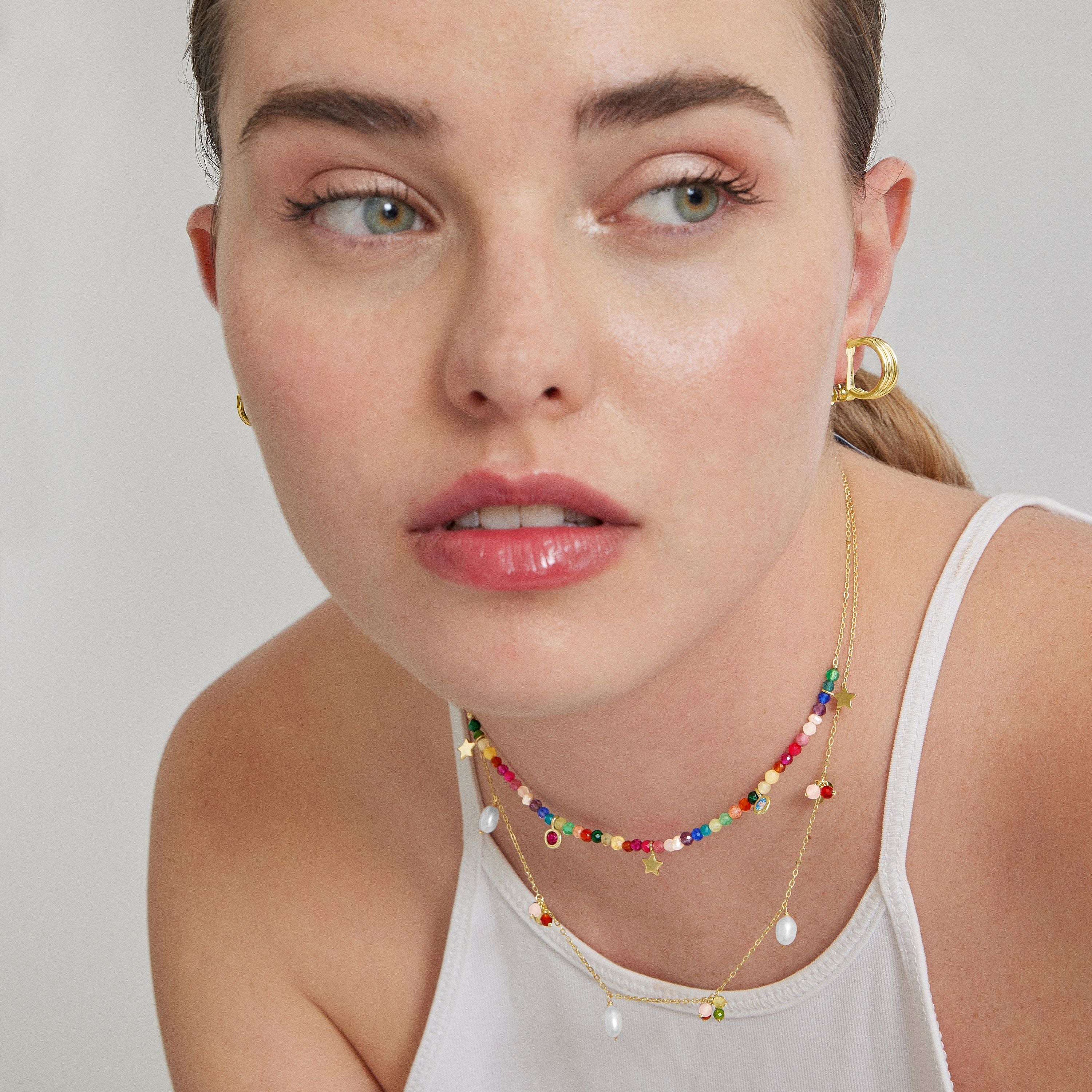 Pendientes acabados en oro amarillo de 18K - Cuanza