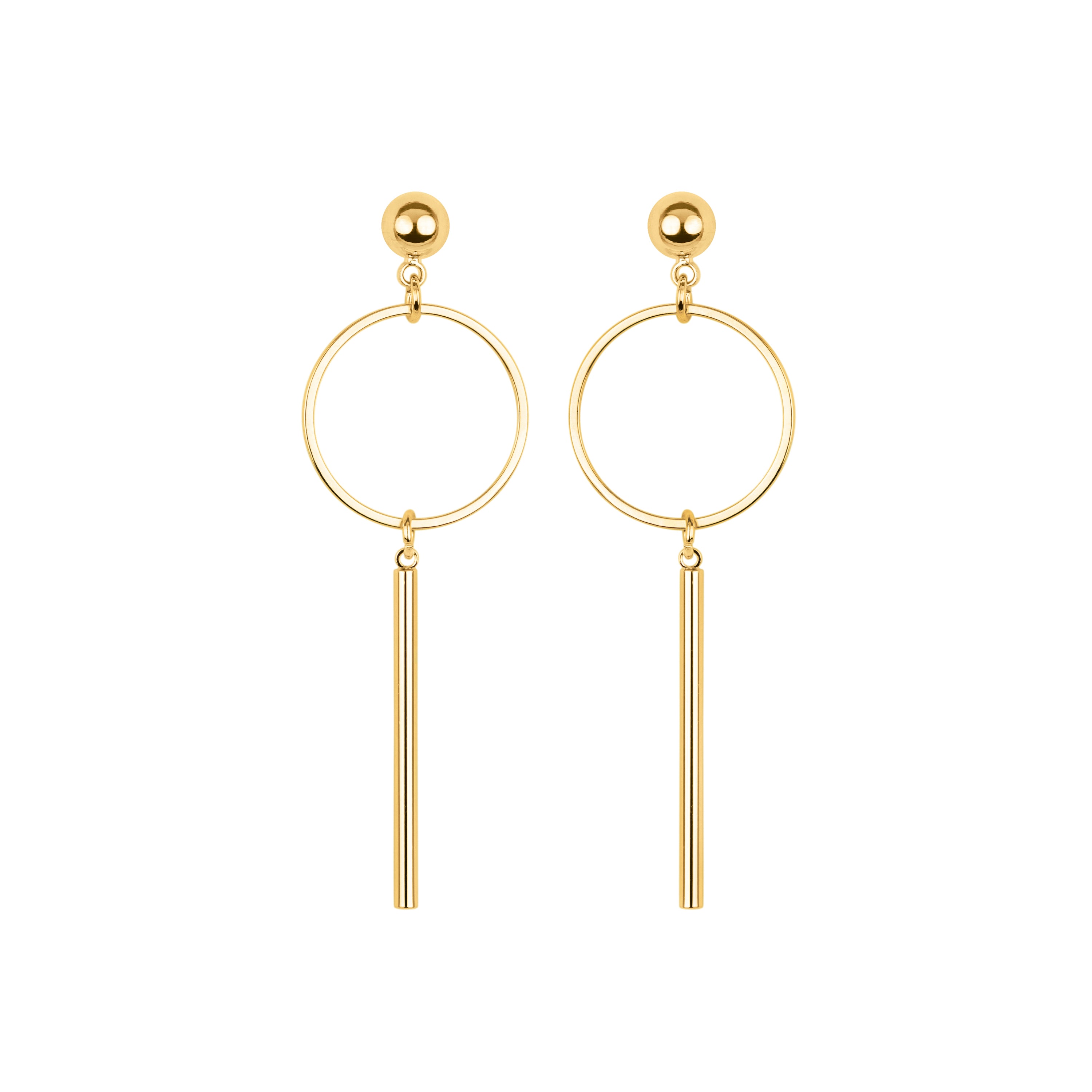 Pendientes acabados en oro amarillo de 18K - Coion