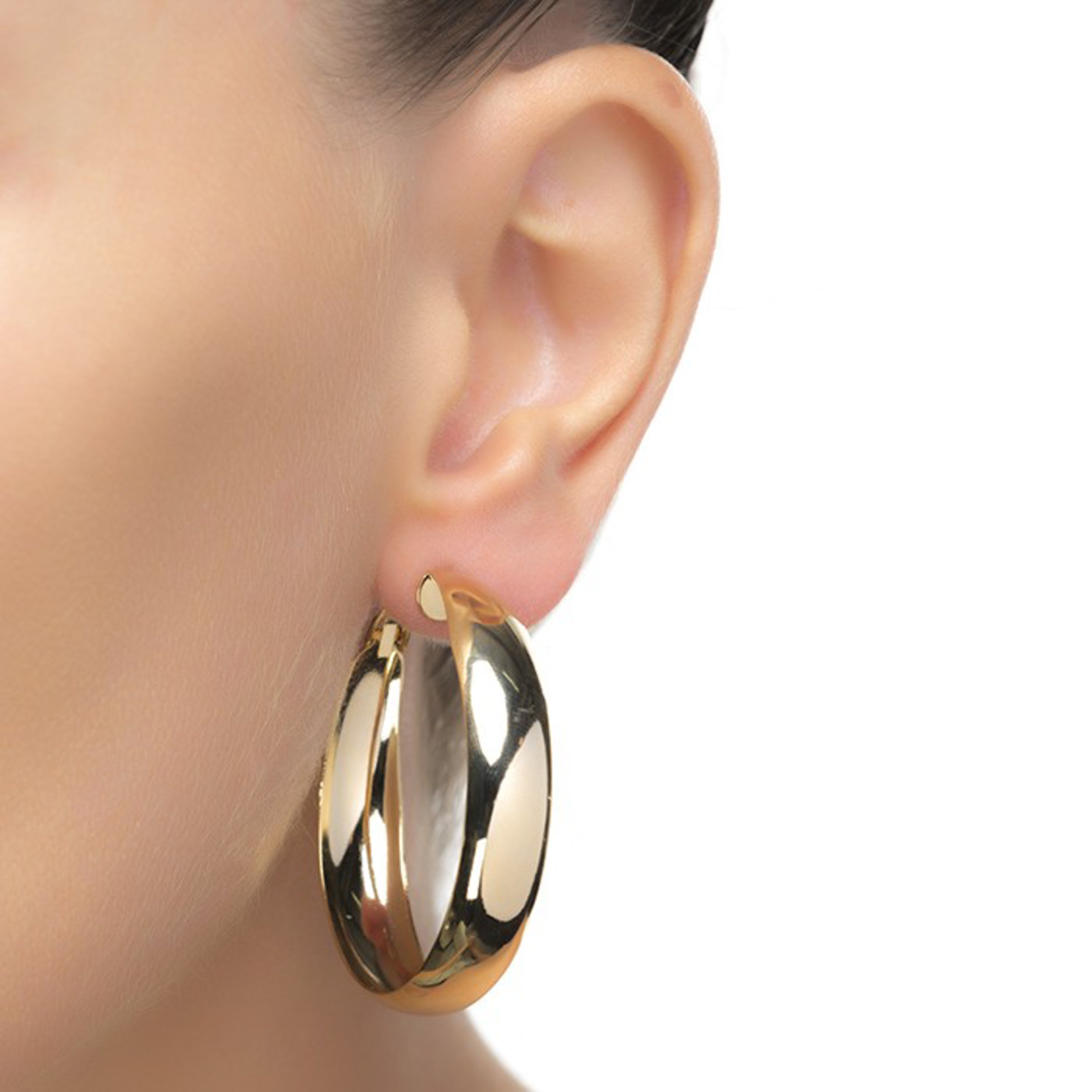 Pendientes de 50mm de diámetro acabado oro amarillo de 18K - Hewry