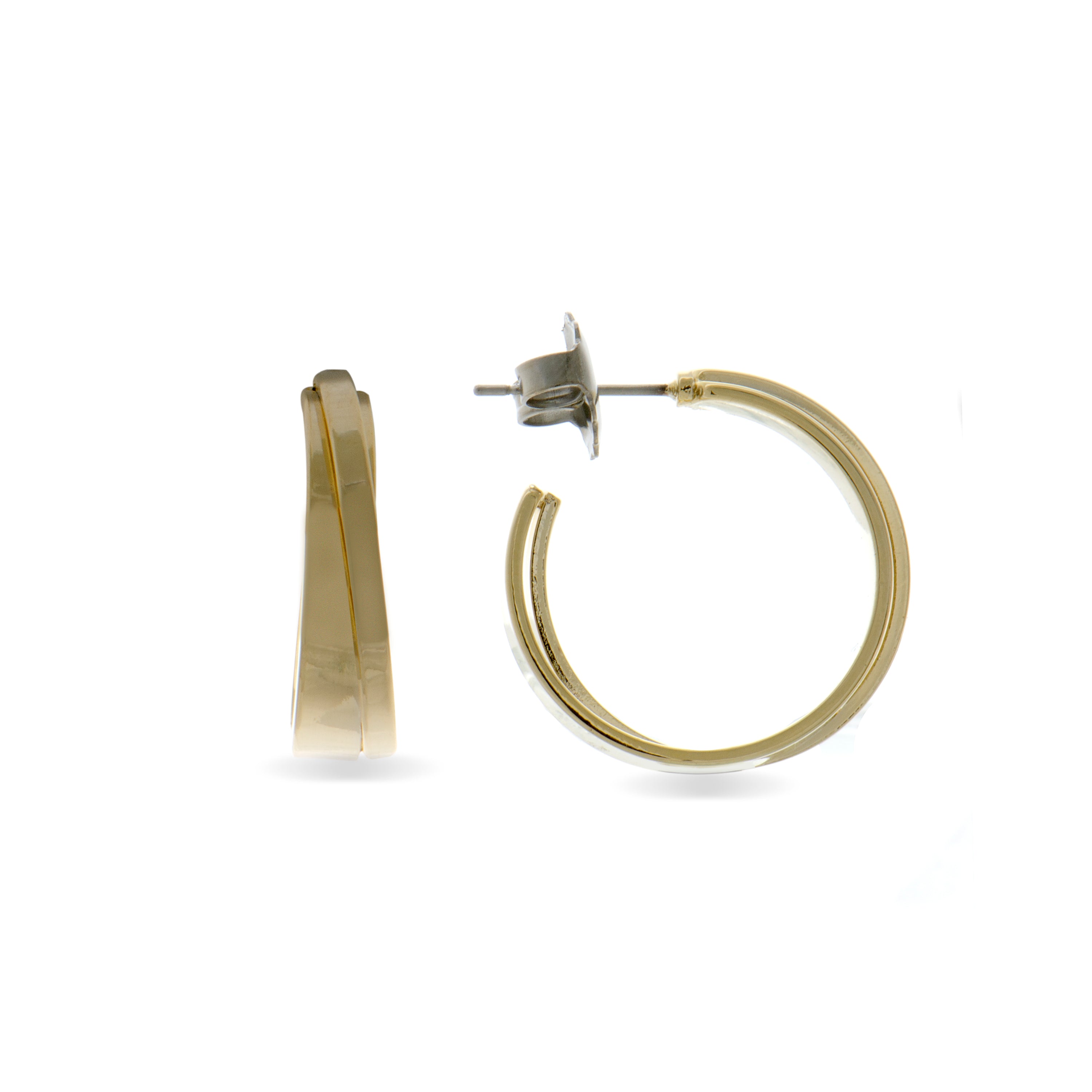 Pendientes de 21mm de diámetro acabado oro amarillo de 18K - Huiwe