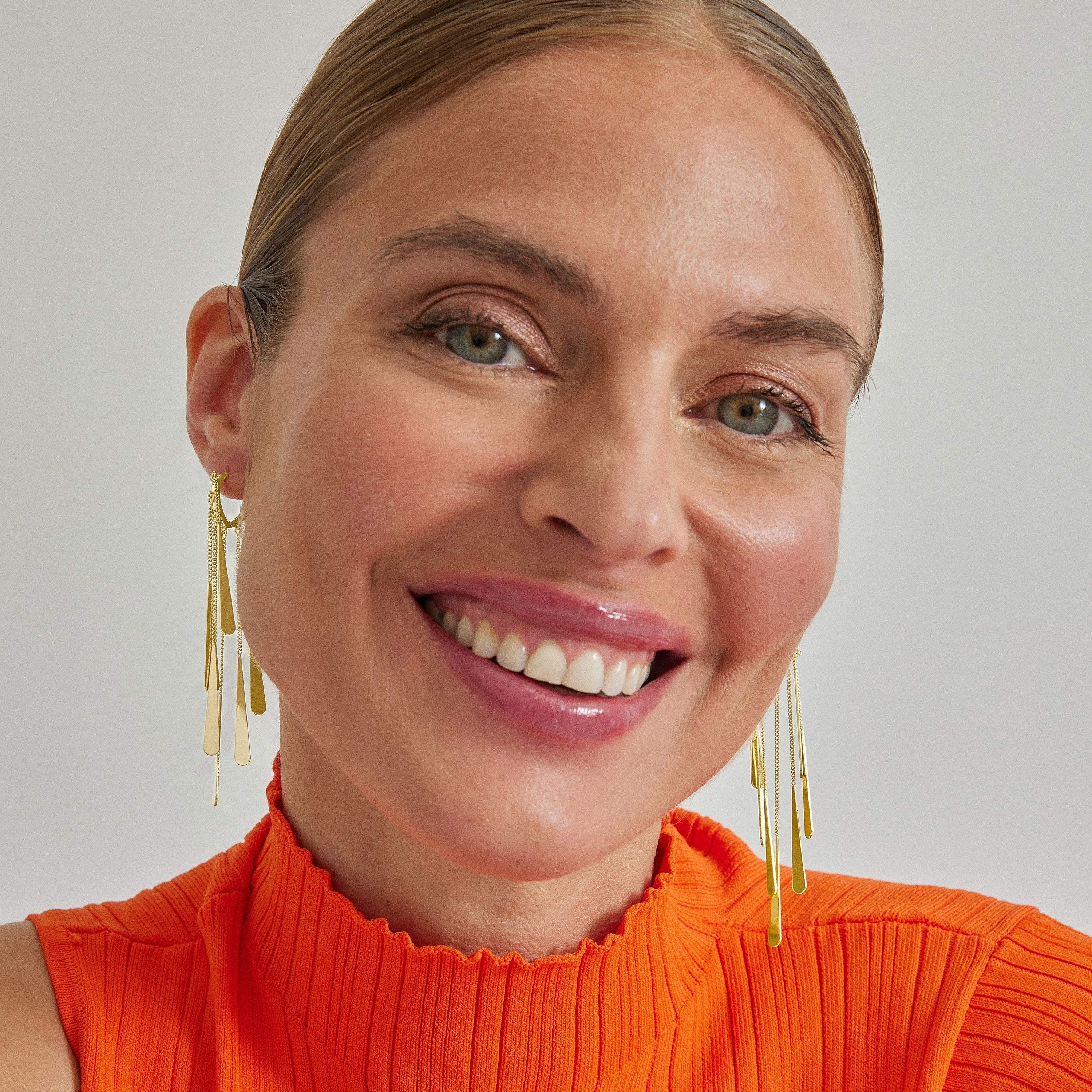 Pendientes acabados en oro amarillo 18K - Sayski