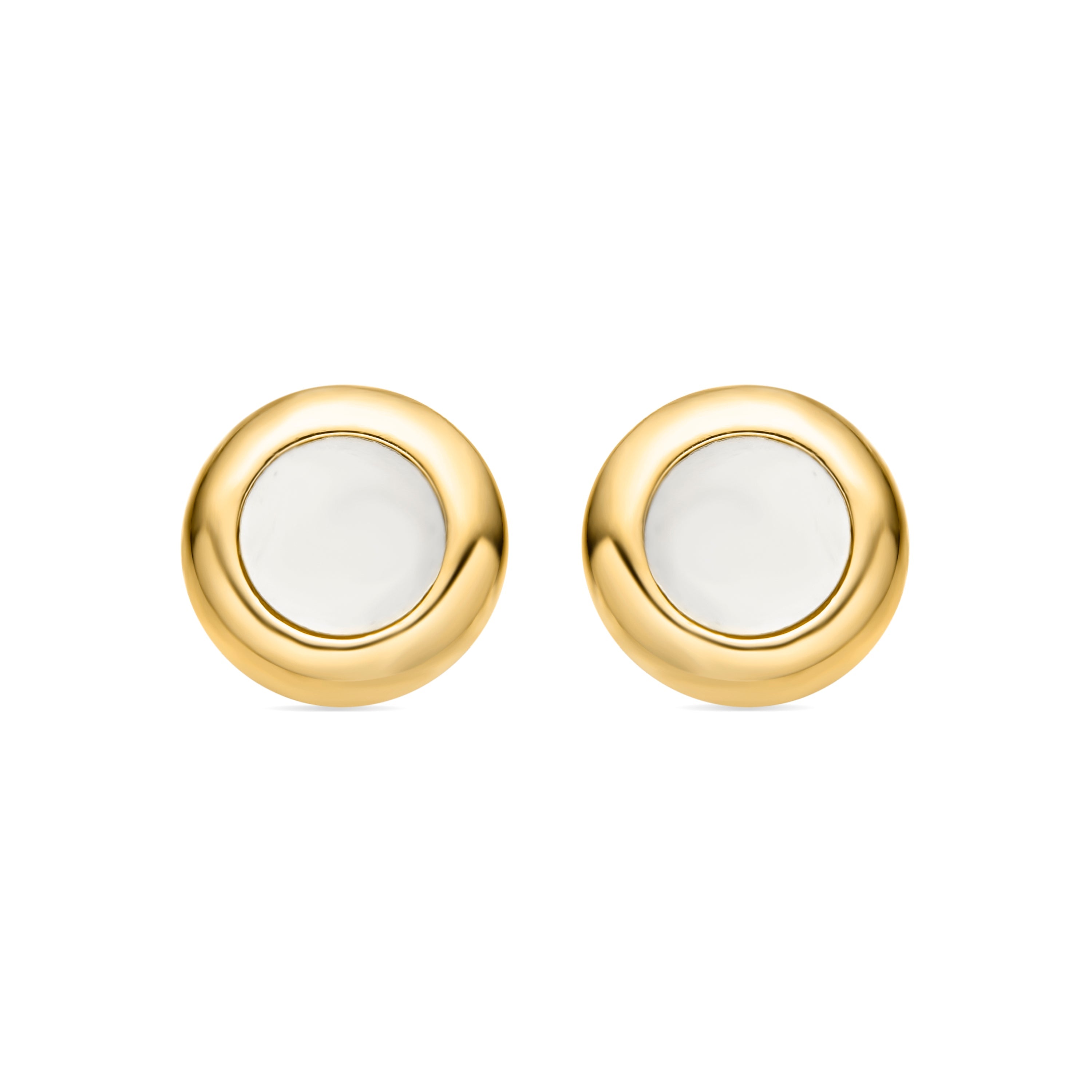 Pendientes de Madreperla Blanca acabados en oro amarillo 18K - Maba