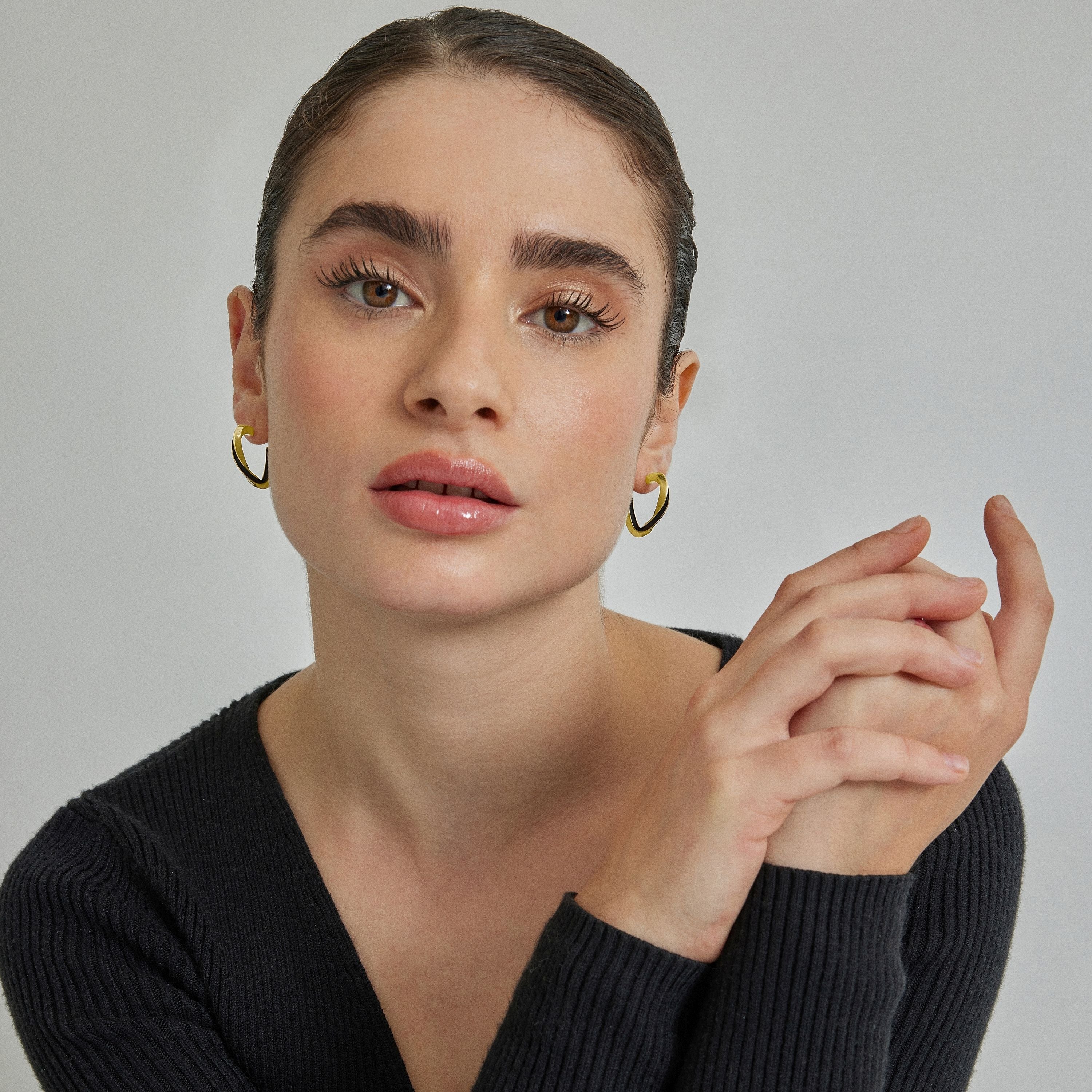 Pendientes acabados en oro amarillo de 18K - Nuosi