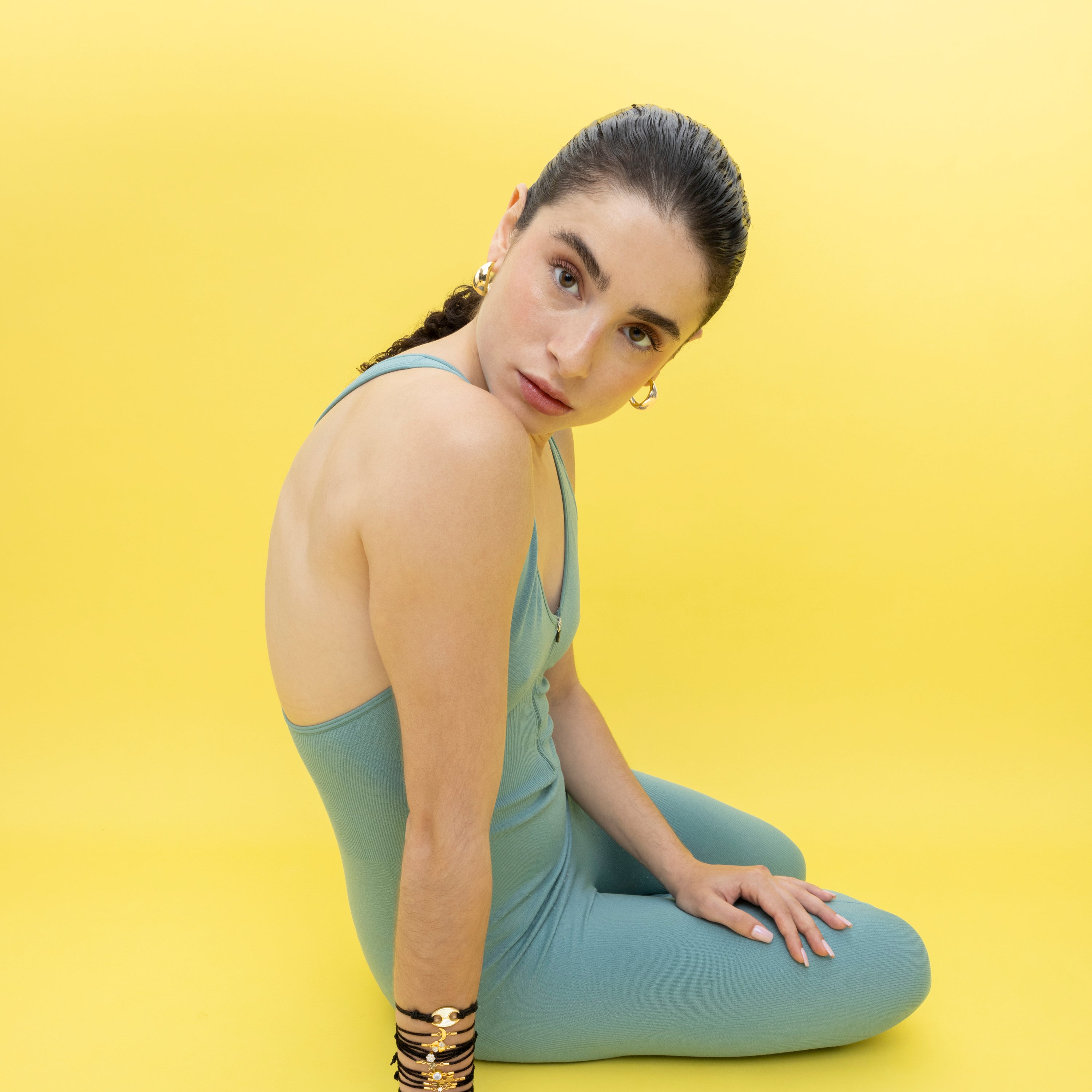 Pendientes de 24mm de diámetro acabado oro 18K - Wanisdi