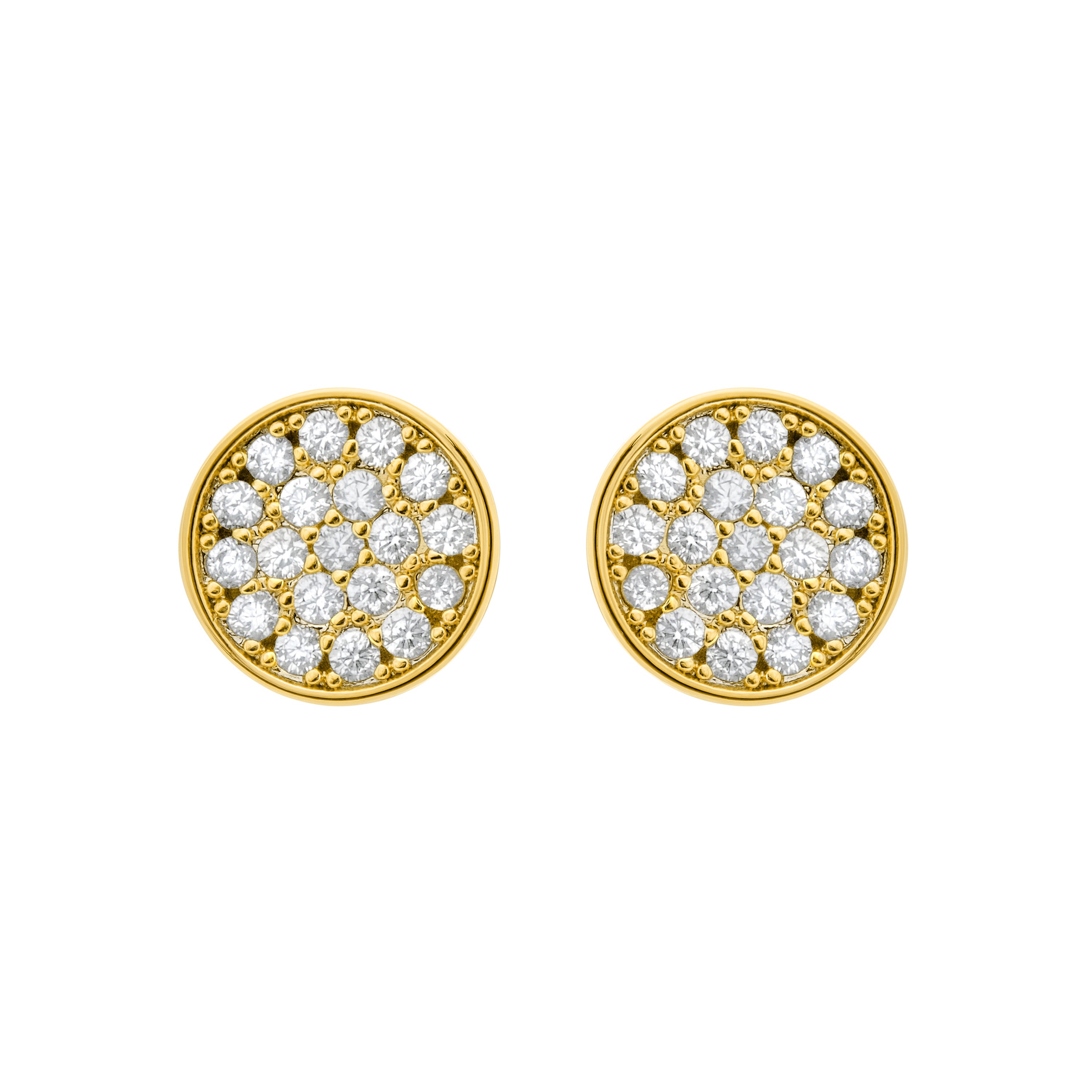 Pendientes acabado en oro amarillo 18k - Rounvi