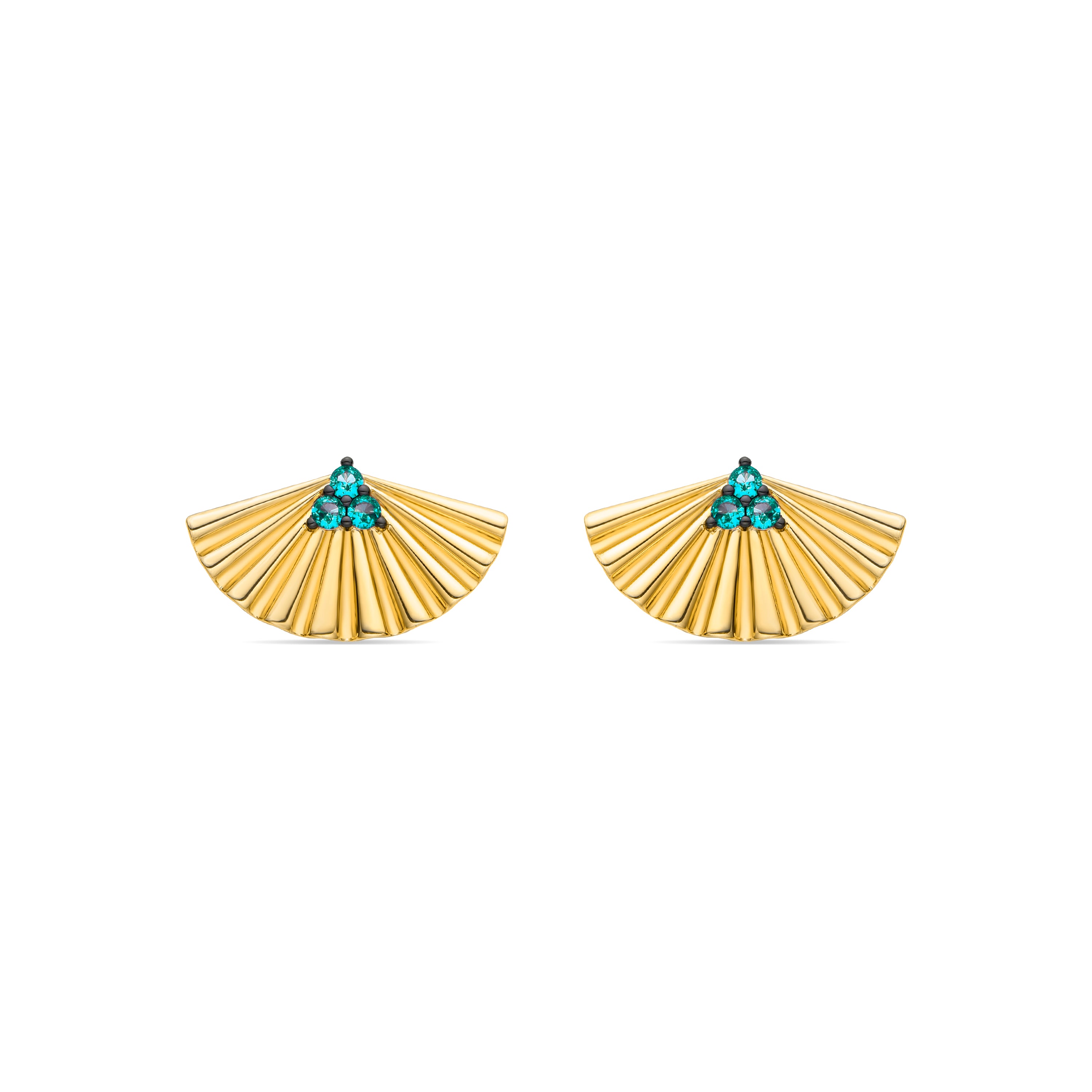 Pendientes de Cuarzo Hidrotermal Verde Claro acabados en oro amarillo de 18K - Bowal