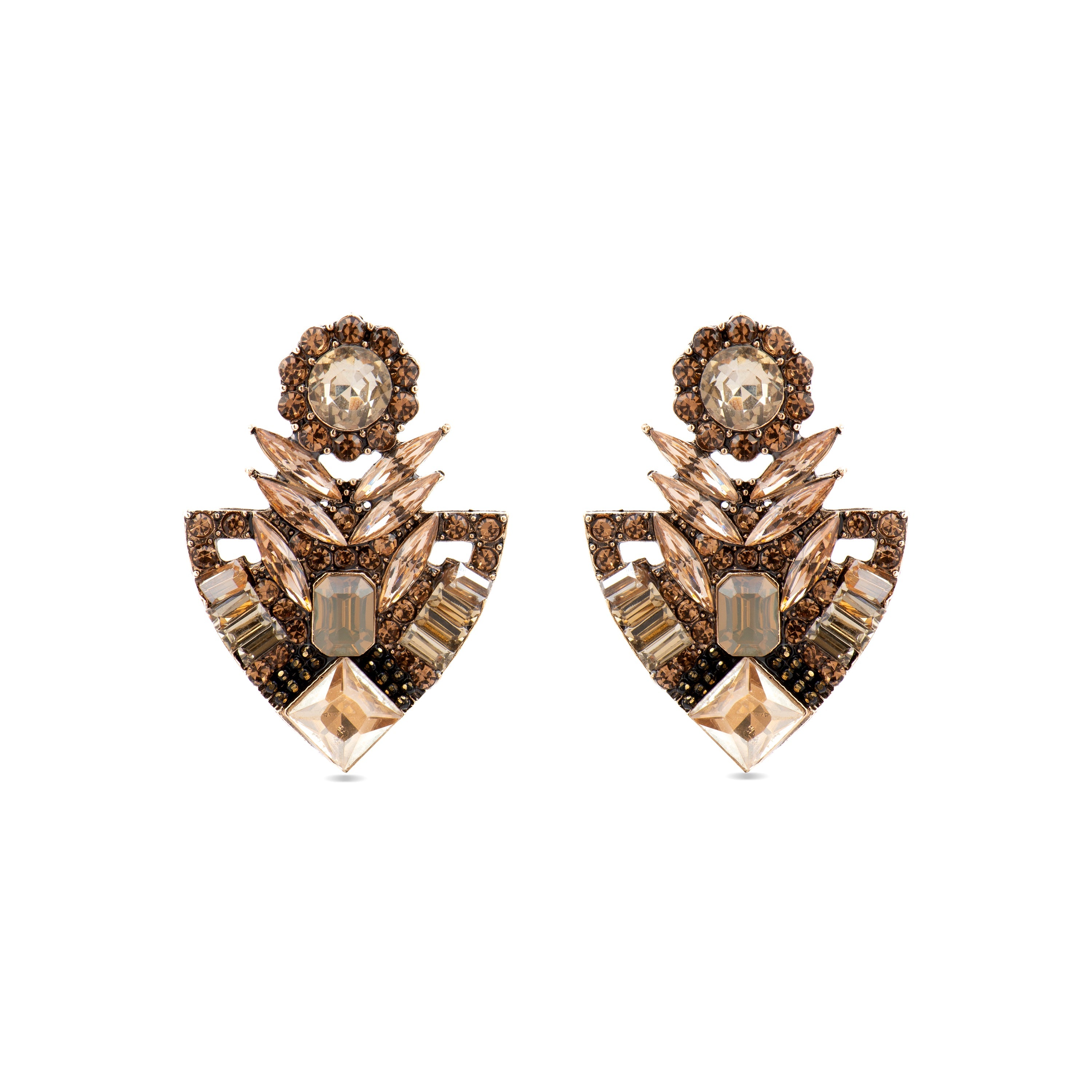 Pendientes con Cristal Multicolor acabado oro 18k - Gothka
