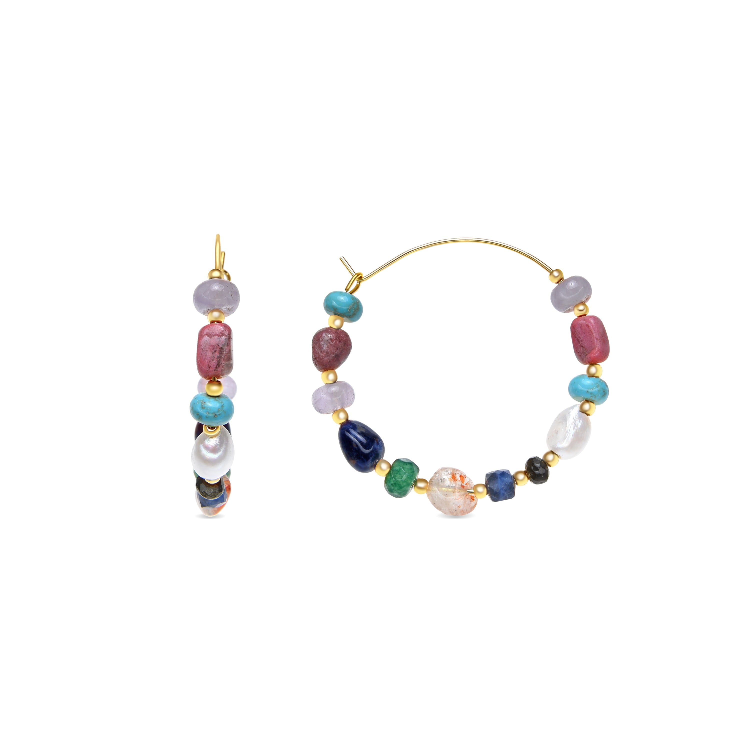 Orecchini finitura oro giallo 18k e Perla Bianca - Umavi