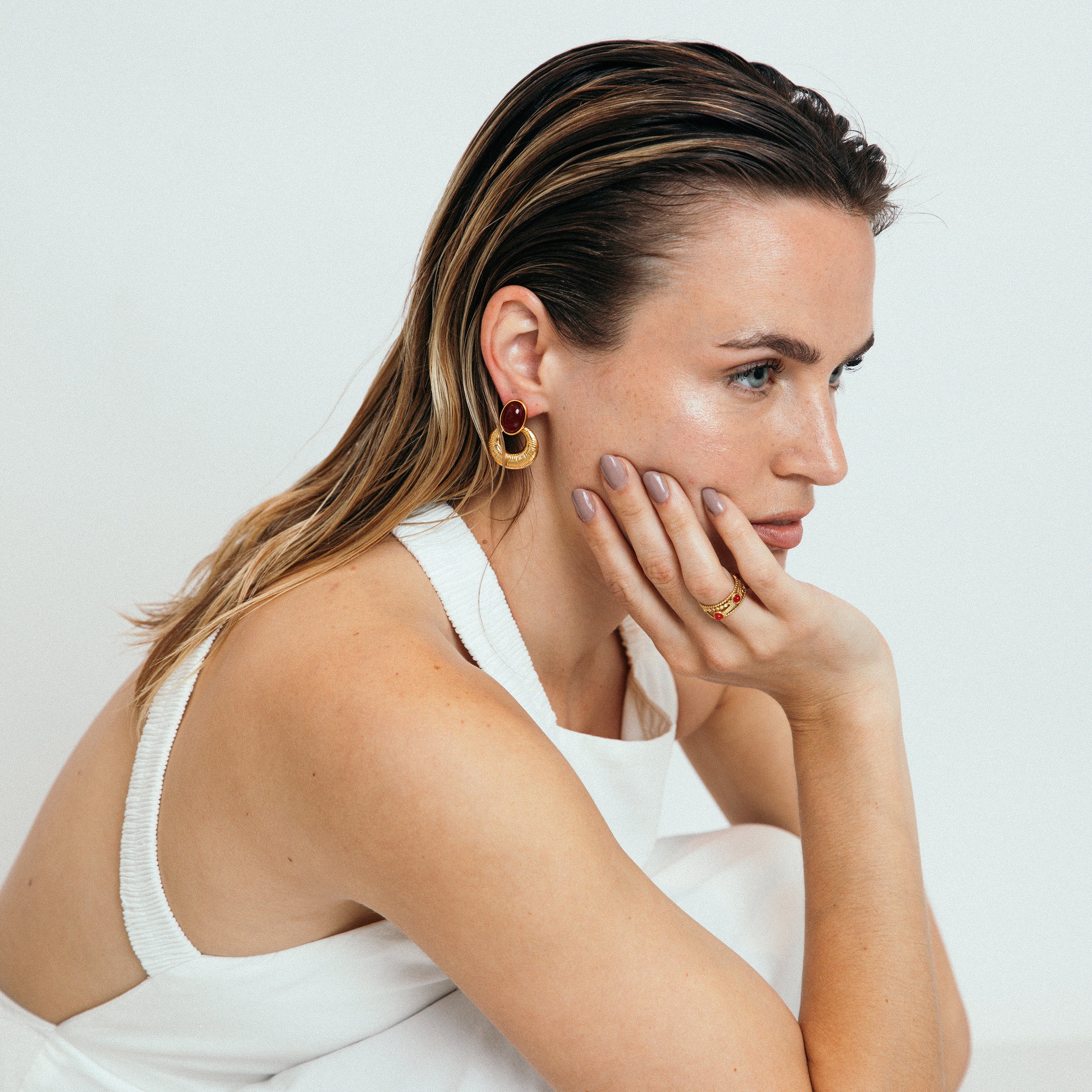 Pendientes acabado oro amarillo de 18k - Ampy