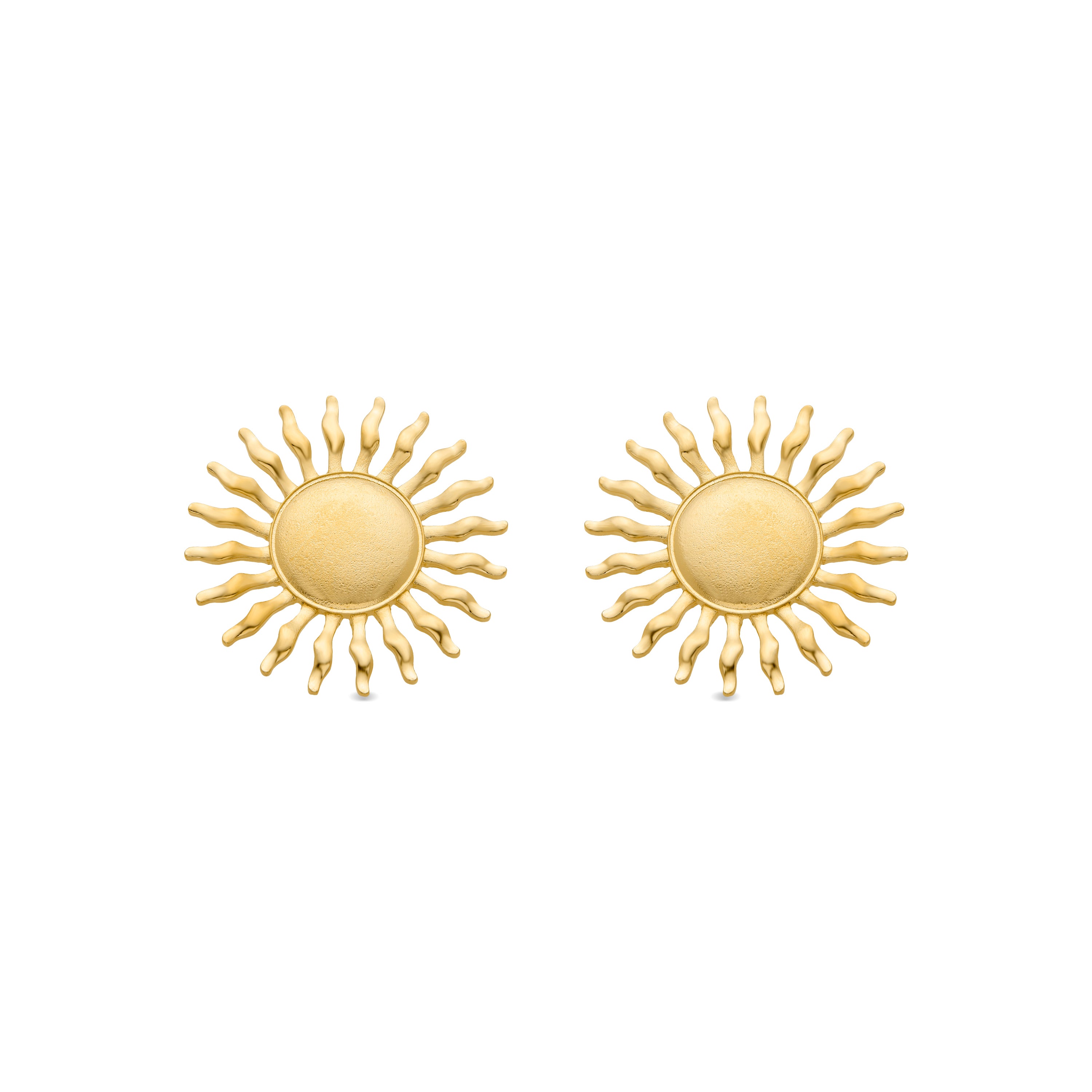 Pendientes acabados en oro amarillo de 18k - Hinya