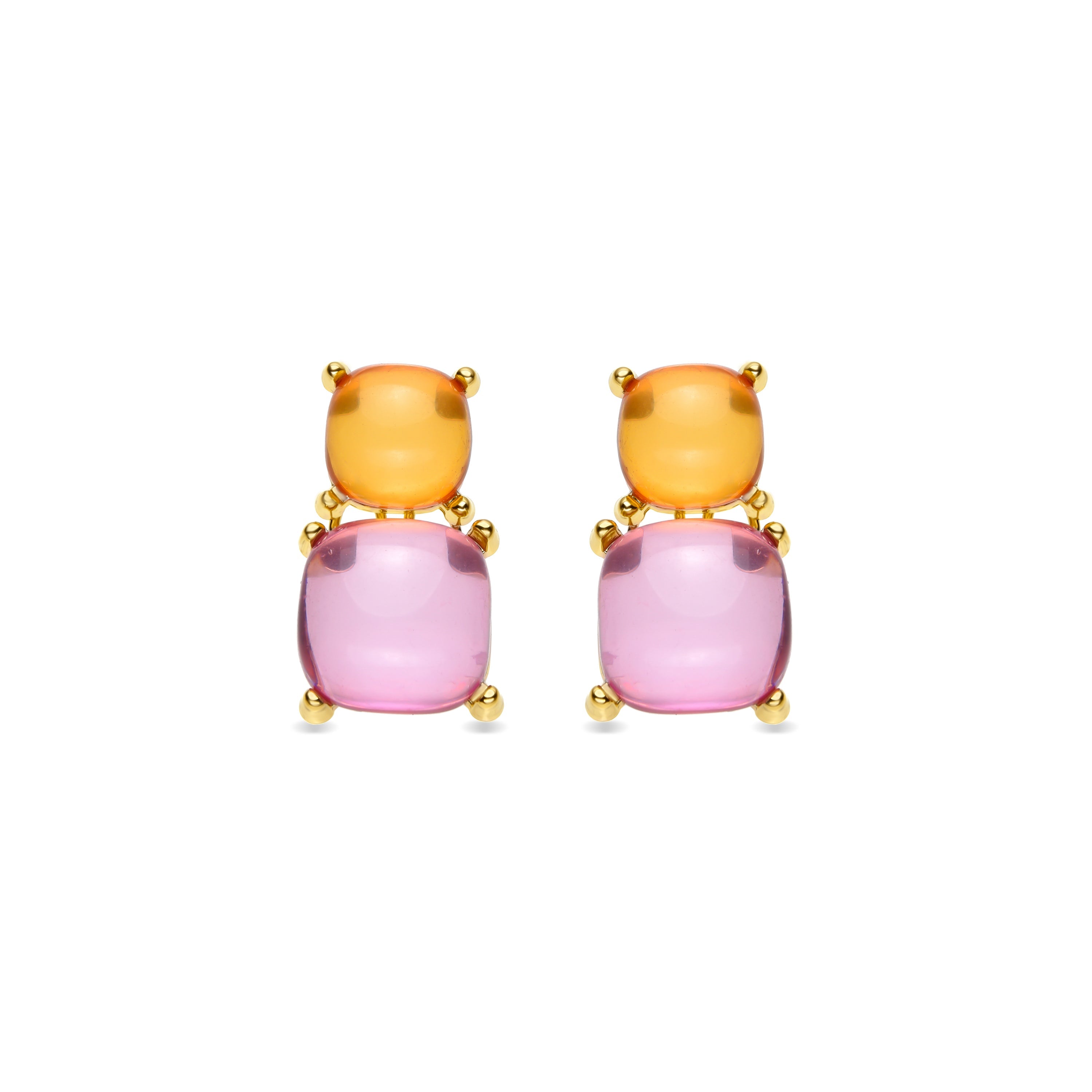 Pendientes de Cristal Multicolor acabados en oro amarillo 18K - Azara