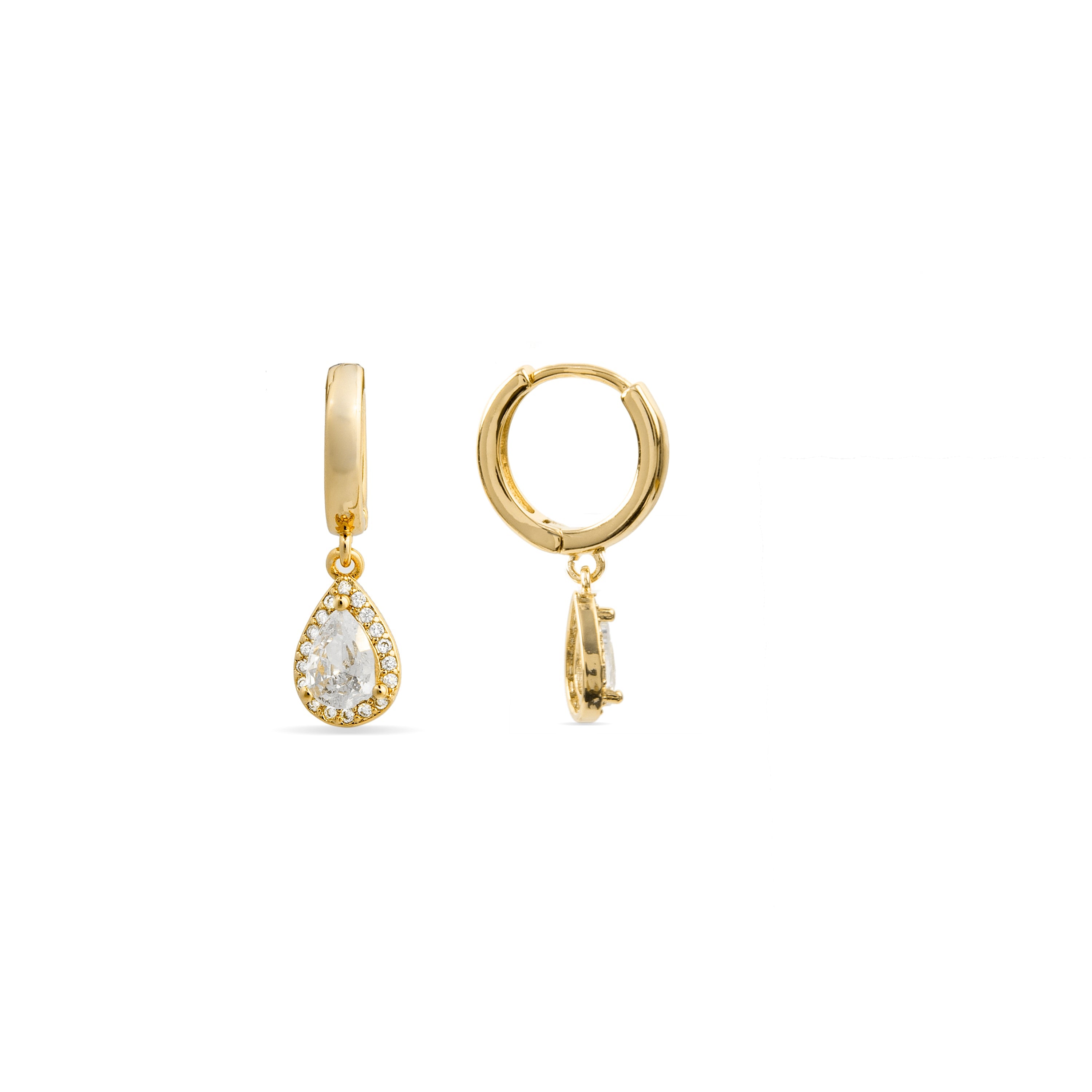 Pendientes de Circonita Brillante acabados en oro amarillo 18K - Hade