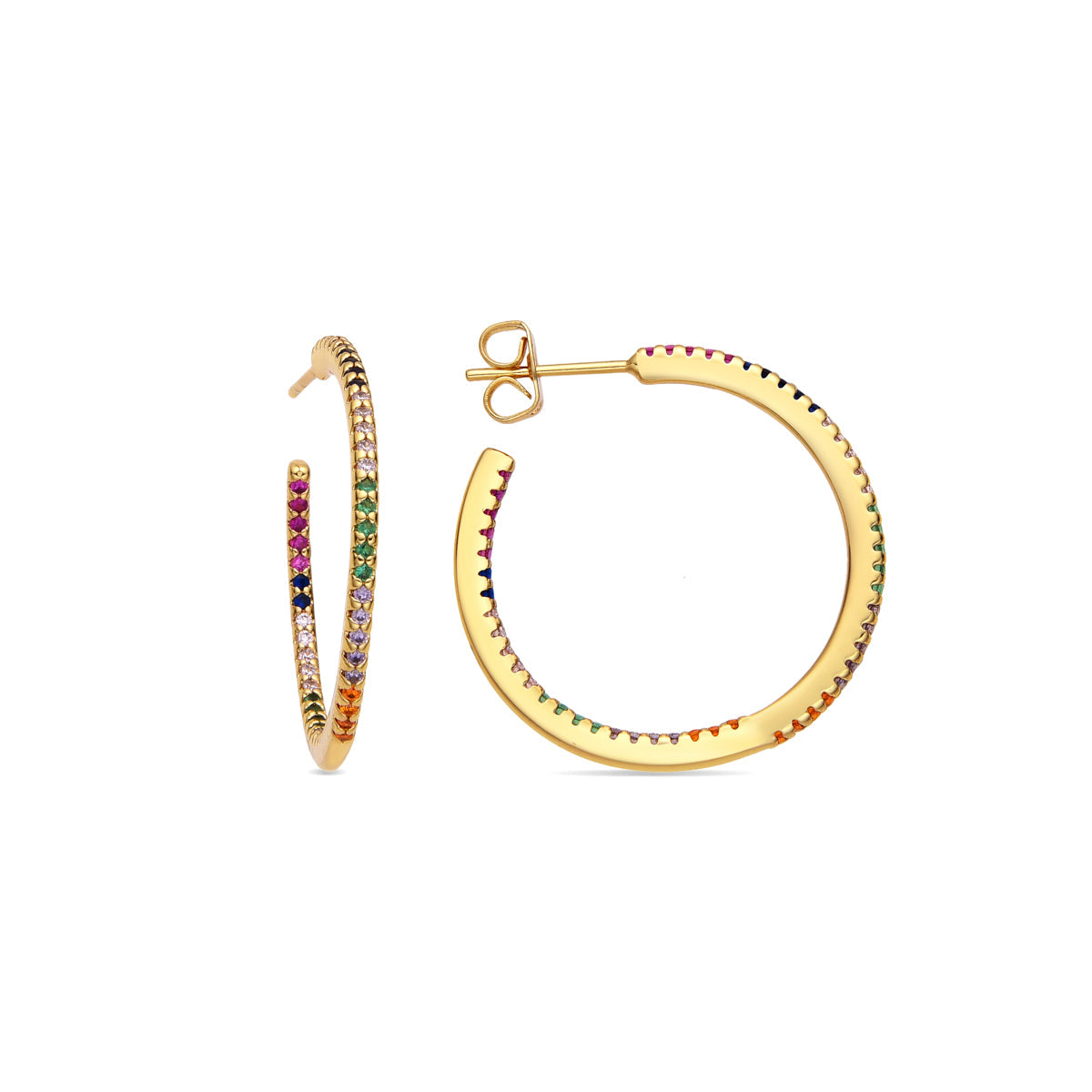 Pendientes con Circonita Brillante acabado oro 18k - Firmou