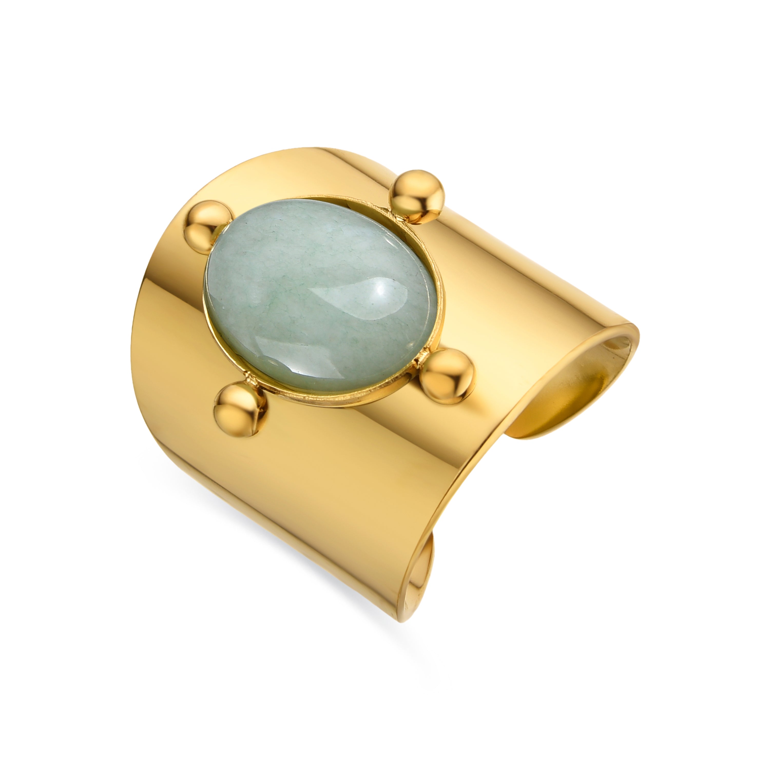 Ring mit Amazonit und 18k Gold-Finish - Kumora