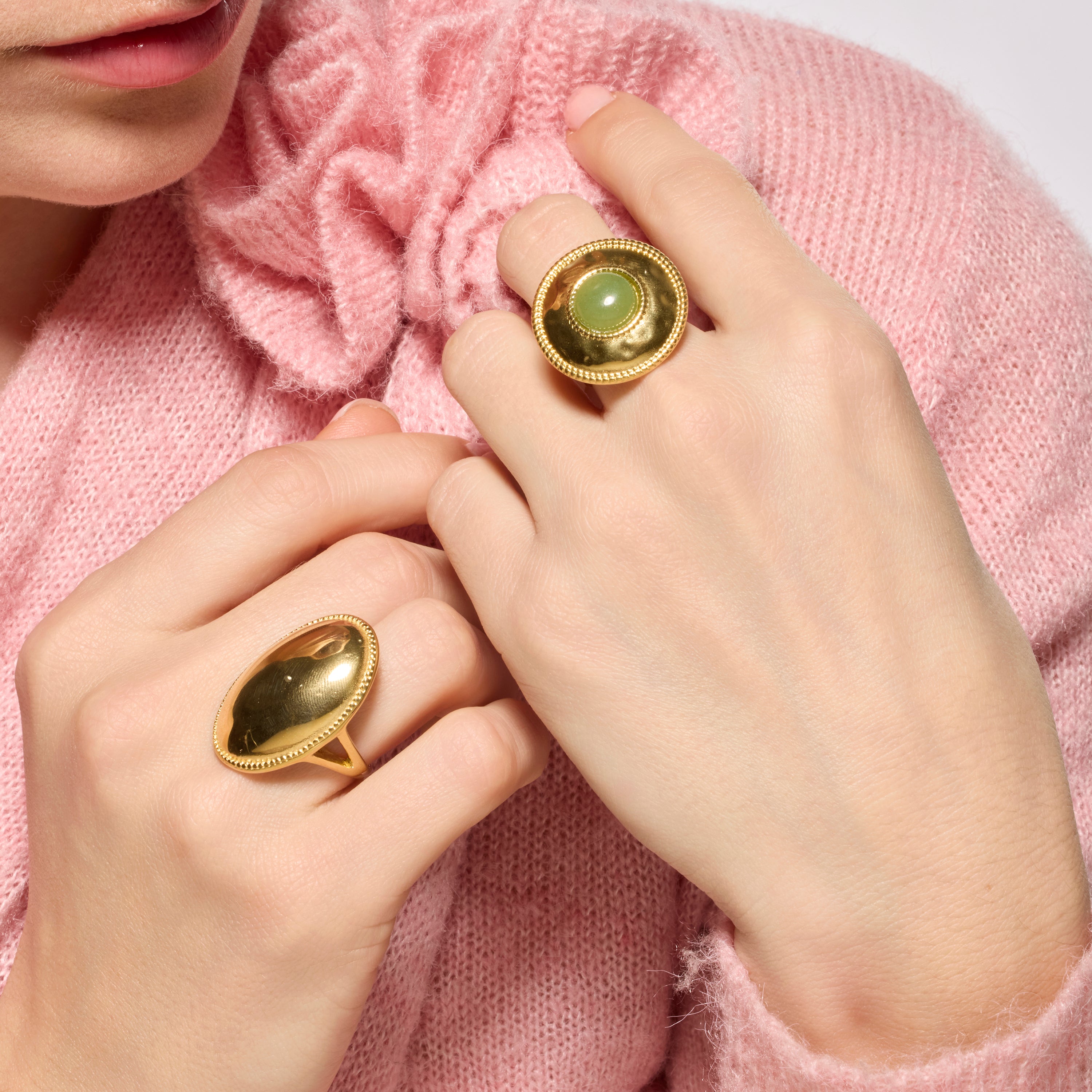 18k Gelbgold-Finish Ring - Sung