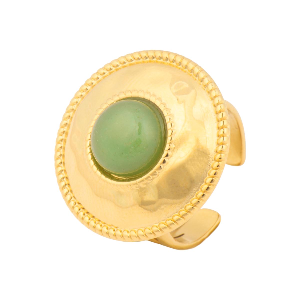 Anillo acabado oro amarillo de 18k y Turquesa - Tezo