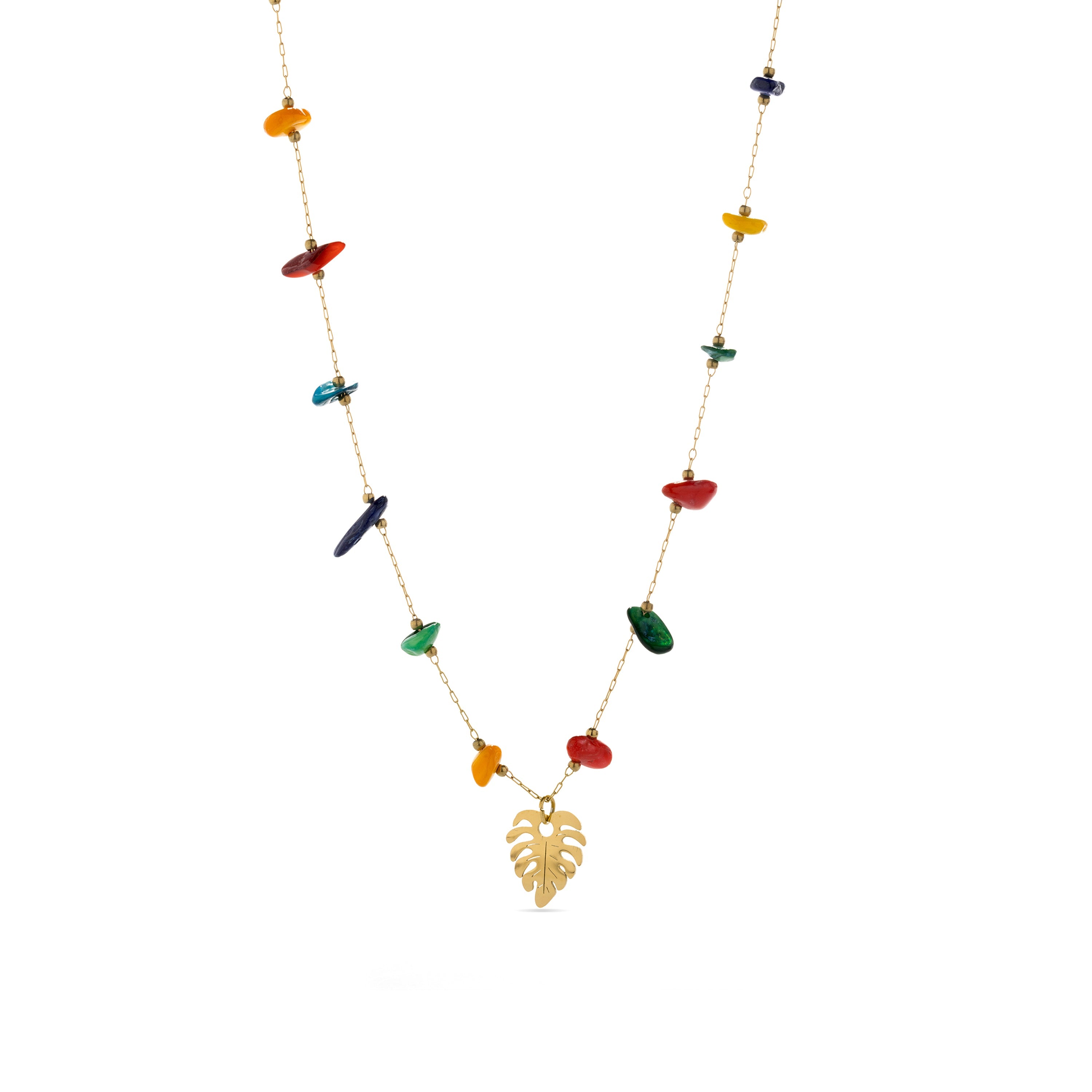 Collar de Circonita Multicolor acabado en oro amarillo 18K- Ilonda
