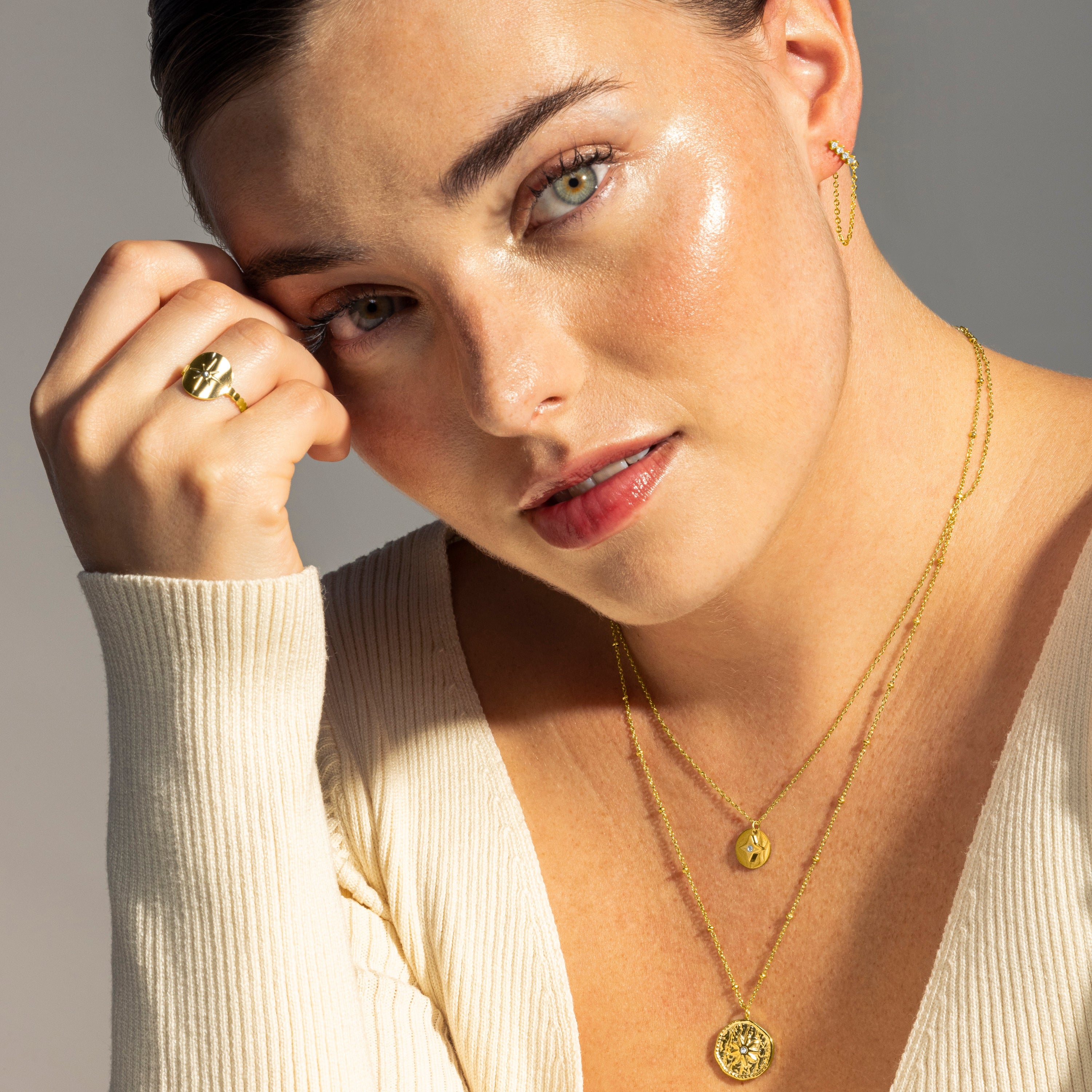 Collar de Circonita Brillante acabado en oro amarillo 18K- Issy