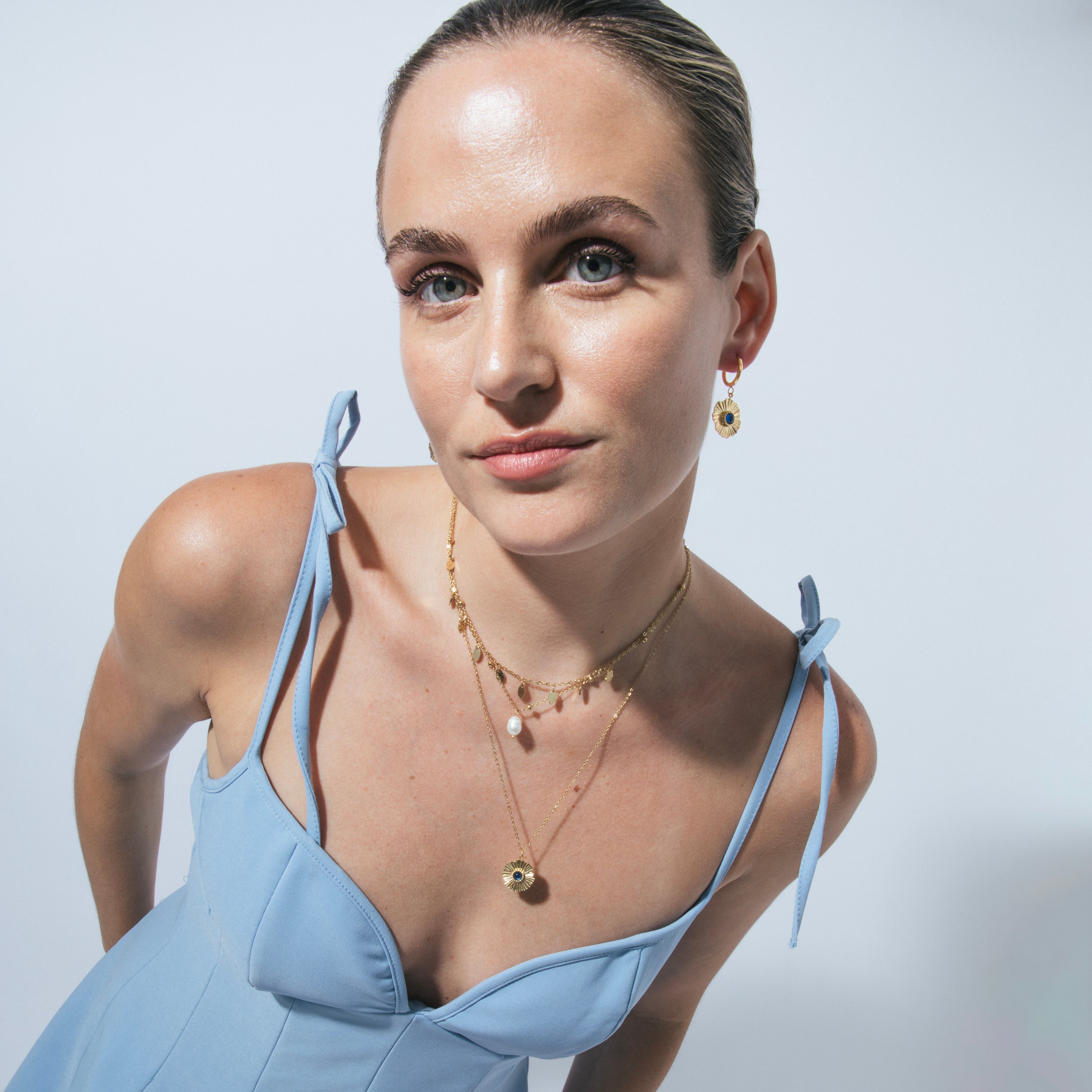 Collar de Perla Blanca acabado en oro amarillo 18k - Kixo