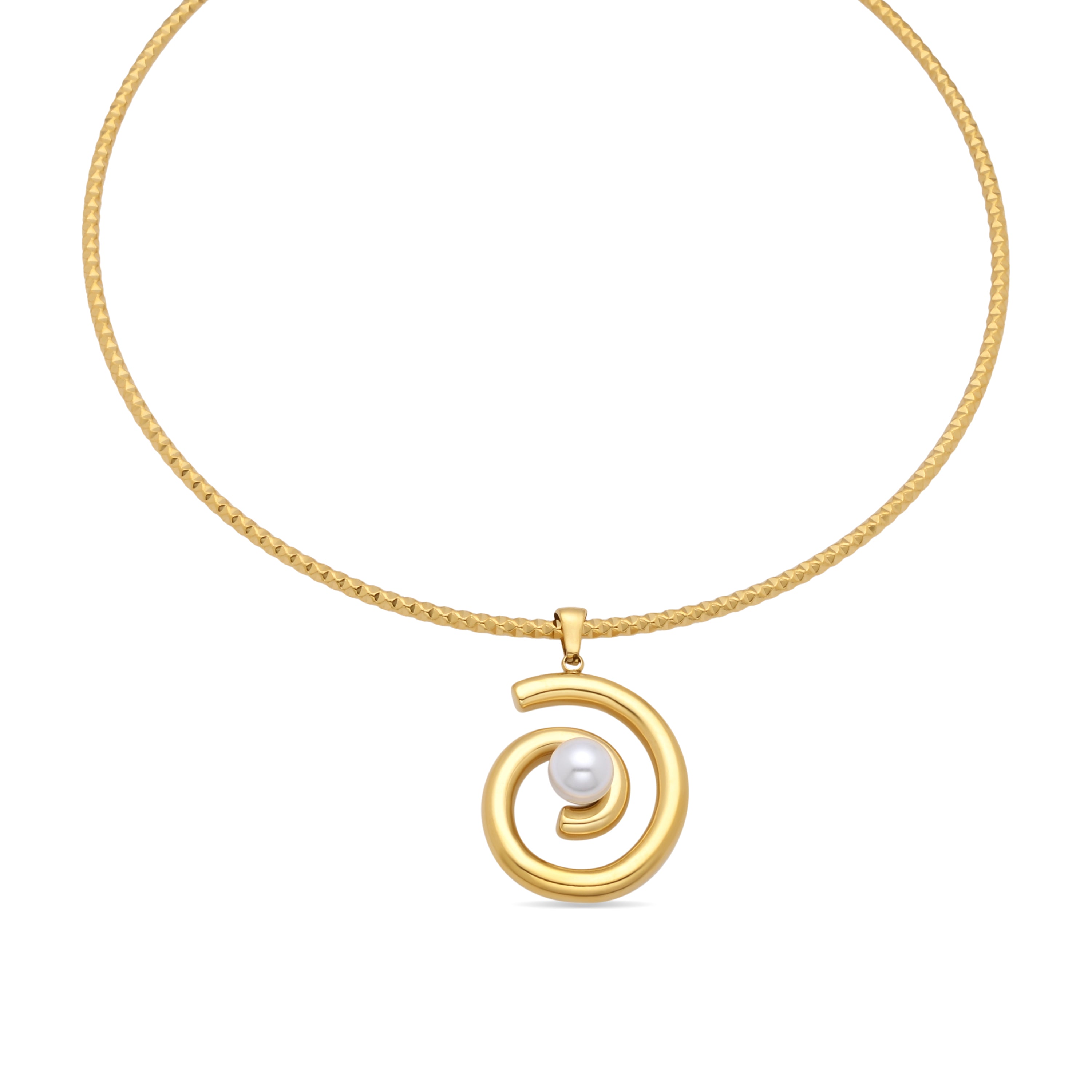 Collar de Perla Blanca acabado en oro amarillo 18k - Phisla