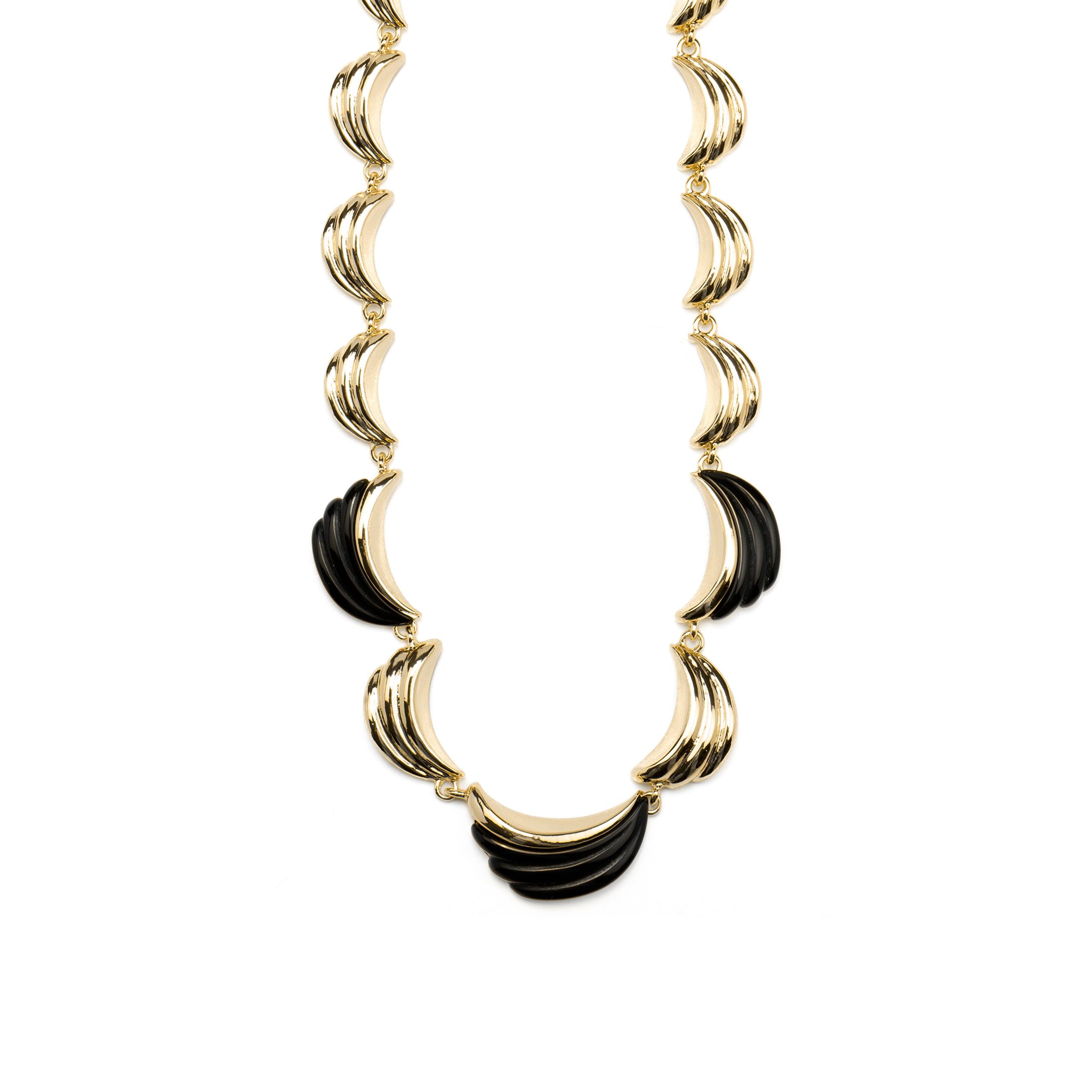 Collar con Resina Negra acabado oro 18k - Modwi