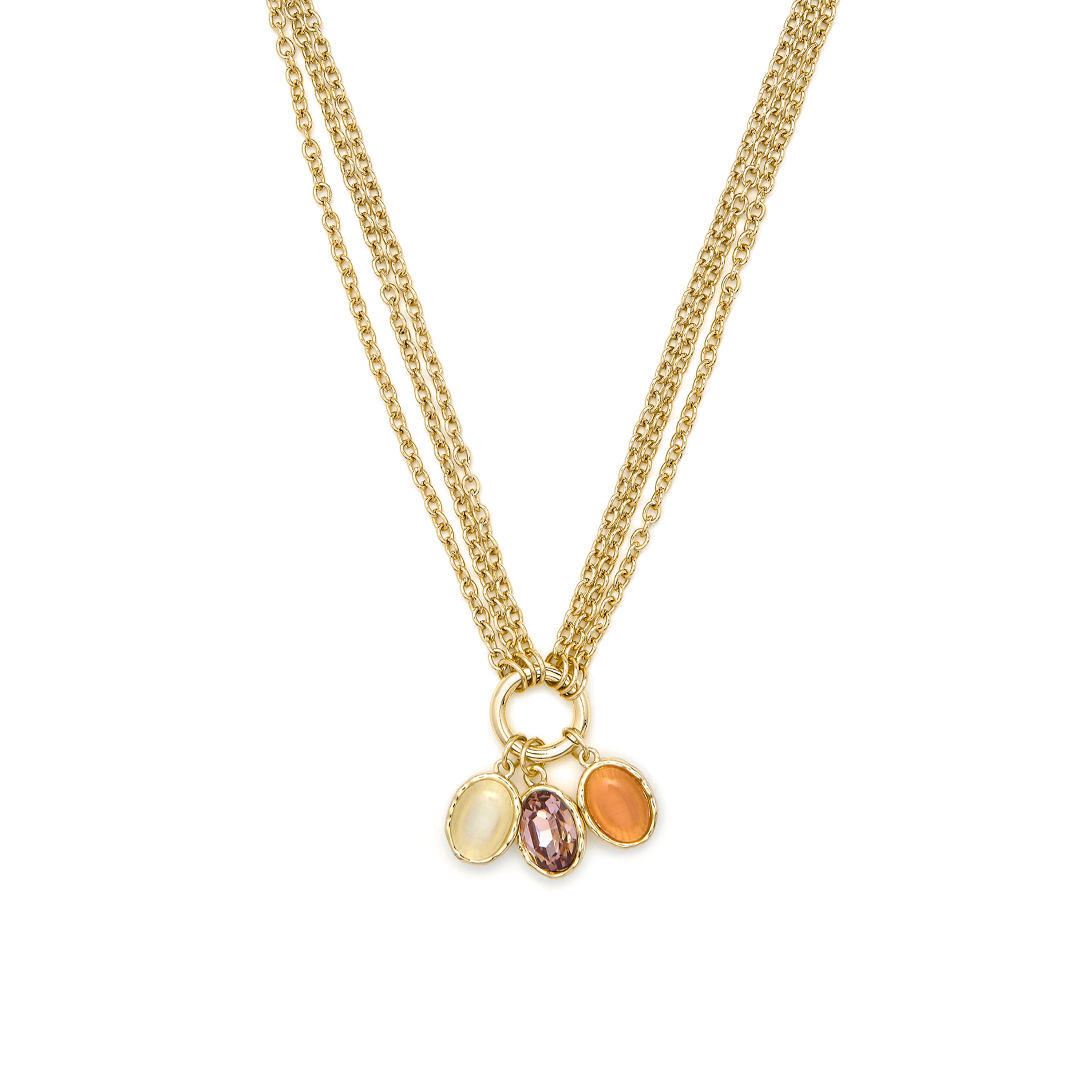 Collar de Ojo de Gato Multicolor acabado en oro amarillo 18k - Zalya