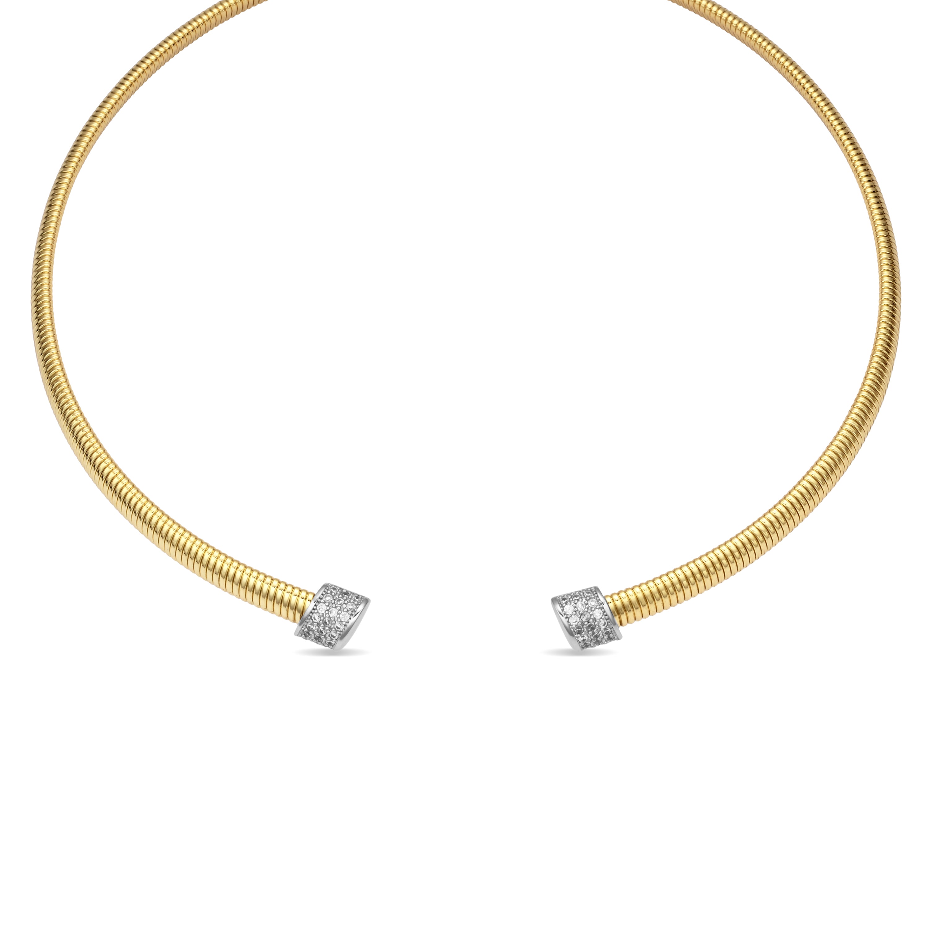 Collar de Circonita Brillante acabado en oro amarillo 18k - Thaura