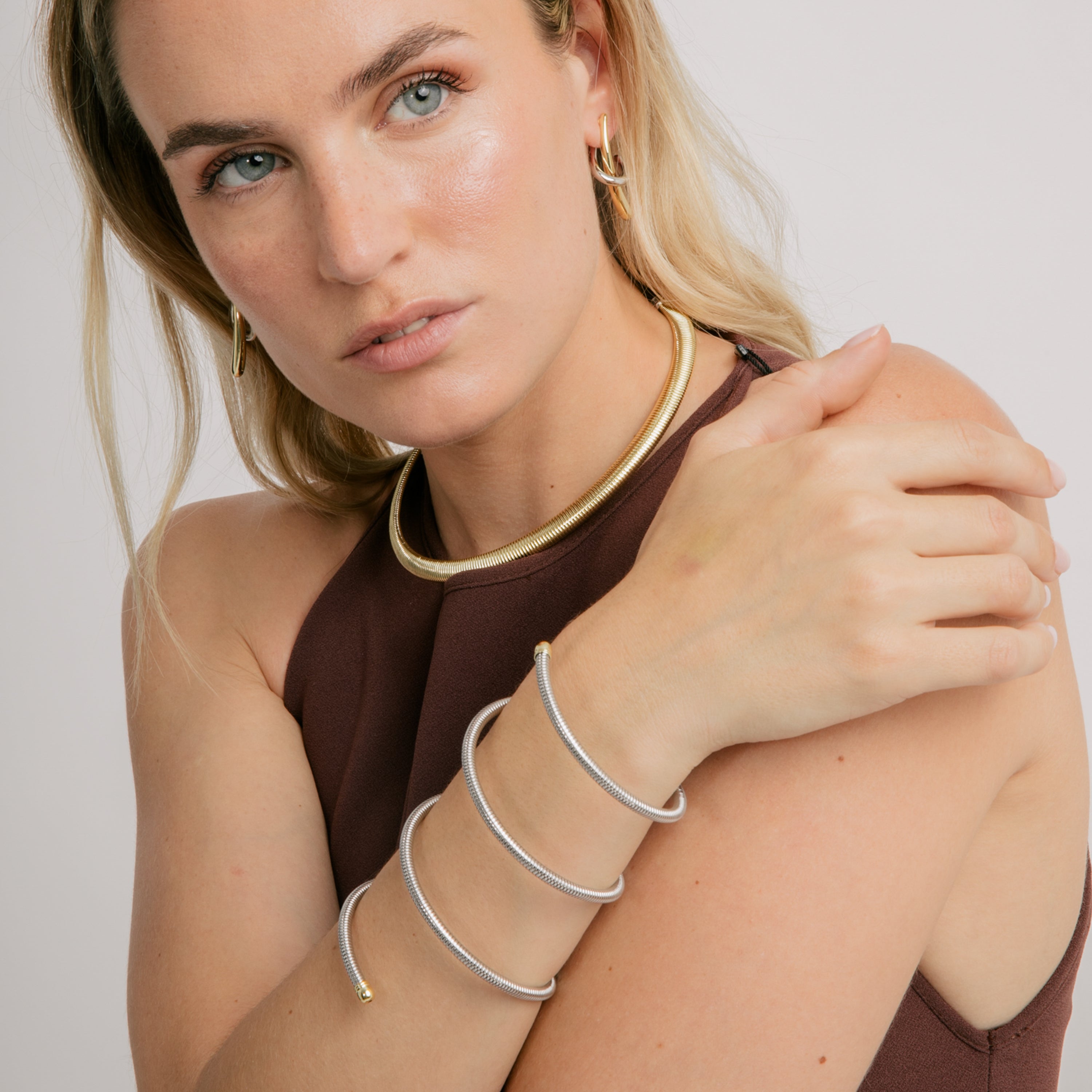 Collar de Circonita Brillante acabado en oro amarillo 18k - Thaura