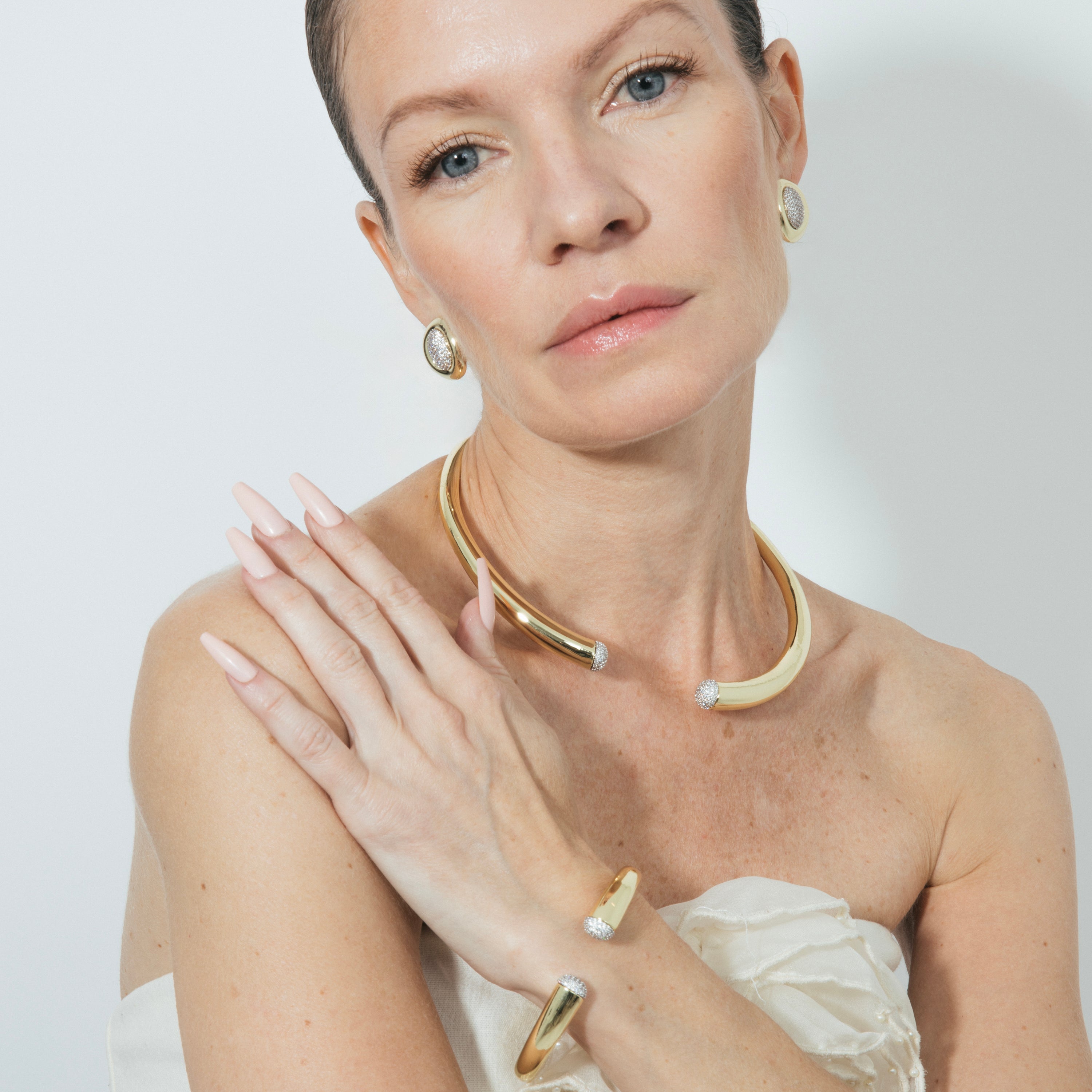 Collar de Circonita Brillante acabado en oro amarillo de 18k - Pharra