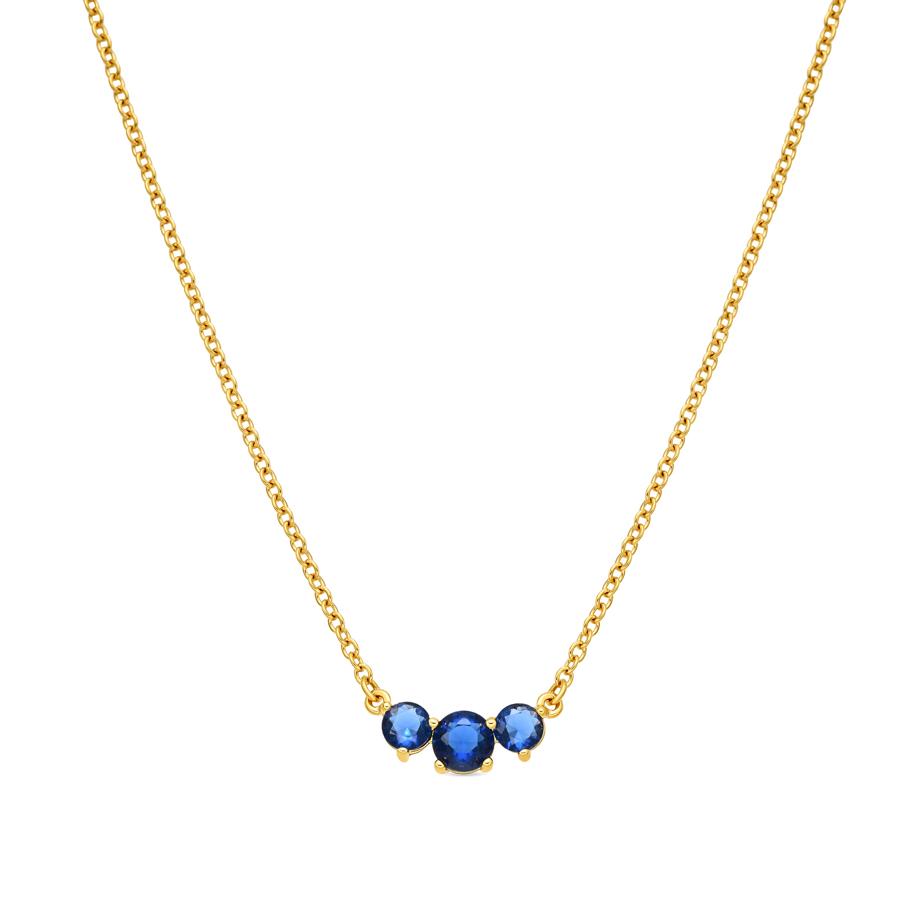 Collar de Circonita Zafiro acabado en oro amarillo de 18k - Ciruk