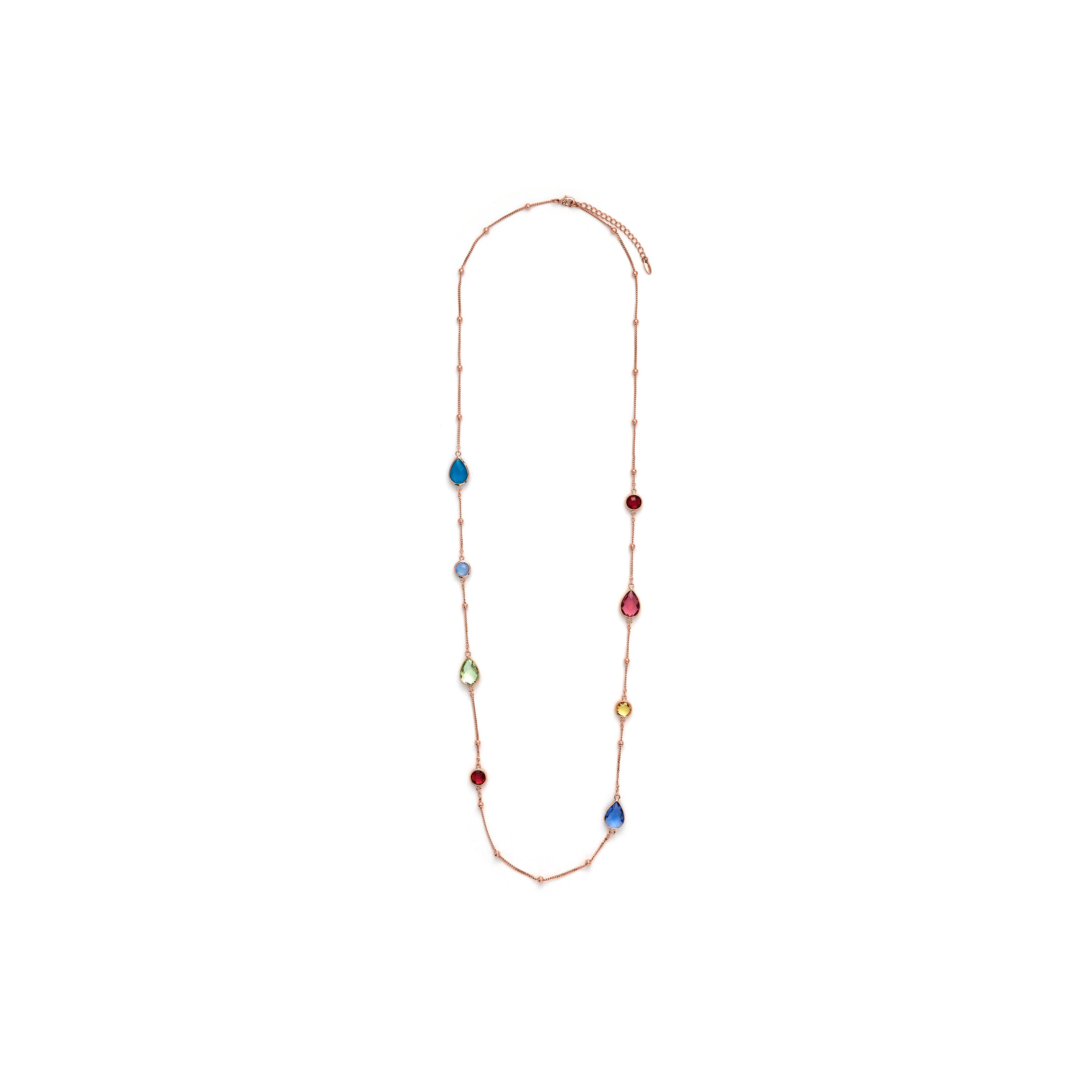 Collar de Cuarzo Hidrotermal Multicolor acabado en oro amarillo de 18k - Laswen