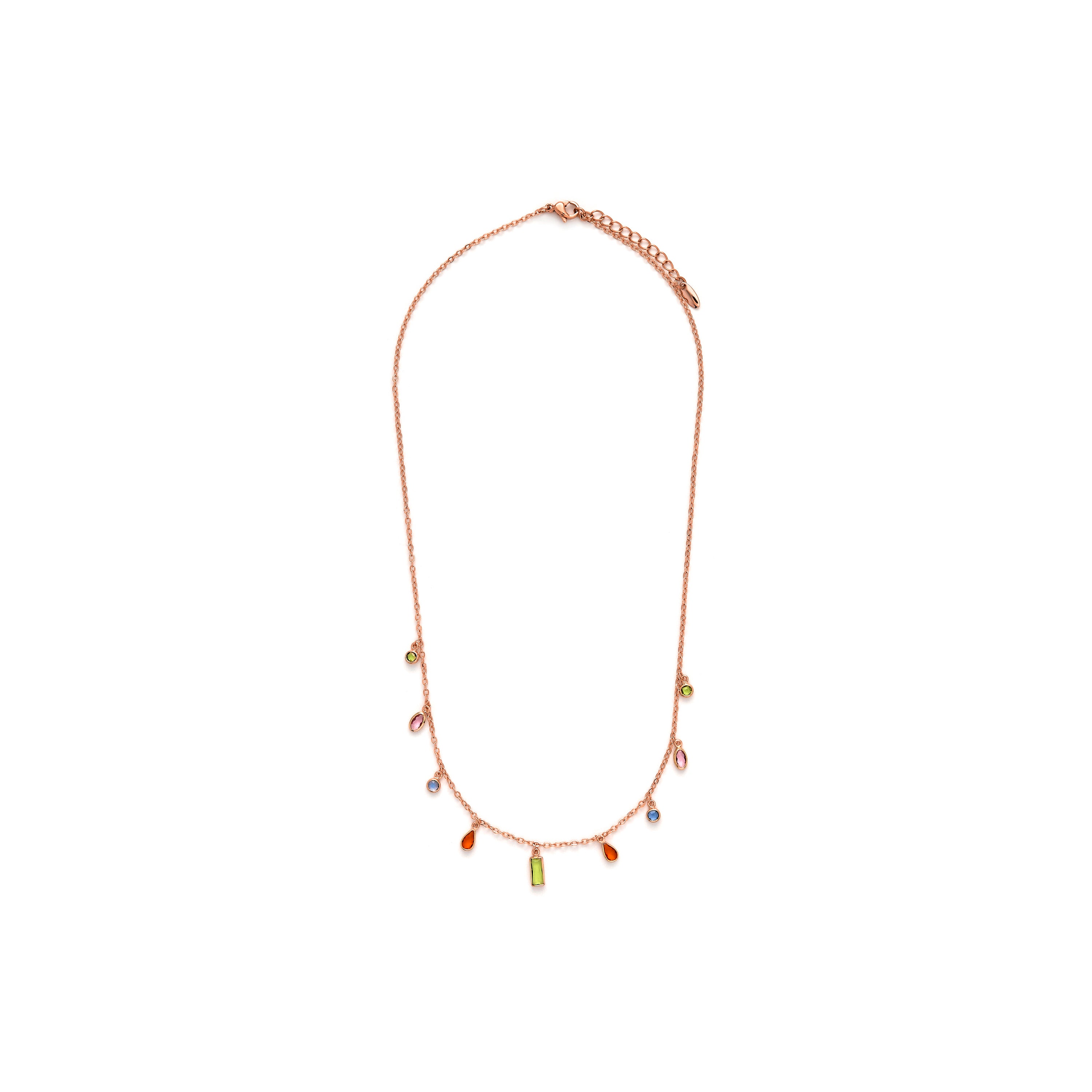 Collar de Circonita Multicolor acabado en oro amarillo de 18k - Ayisha