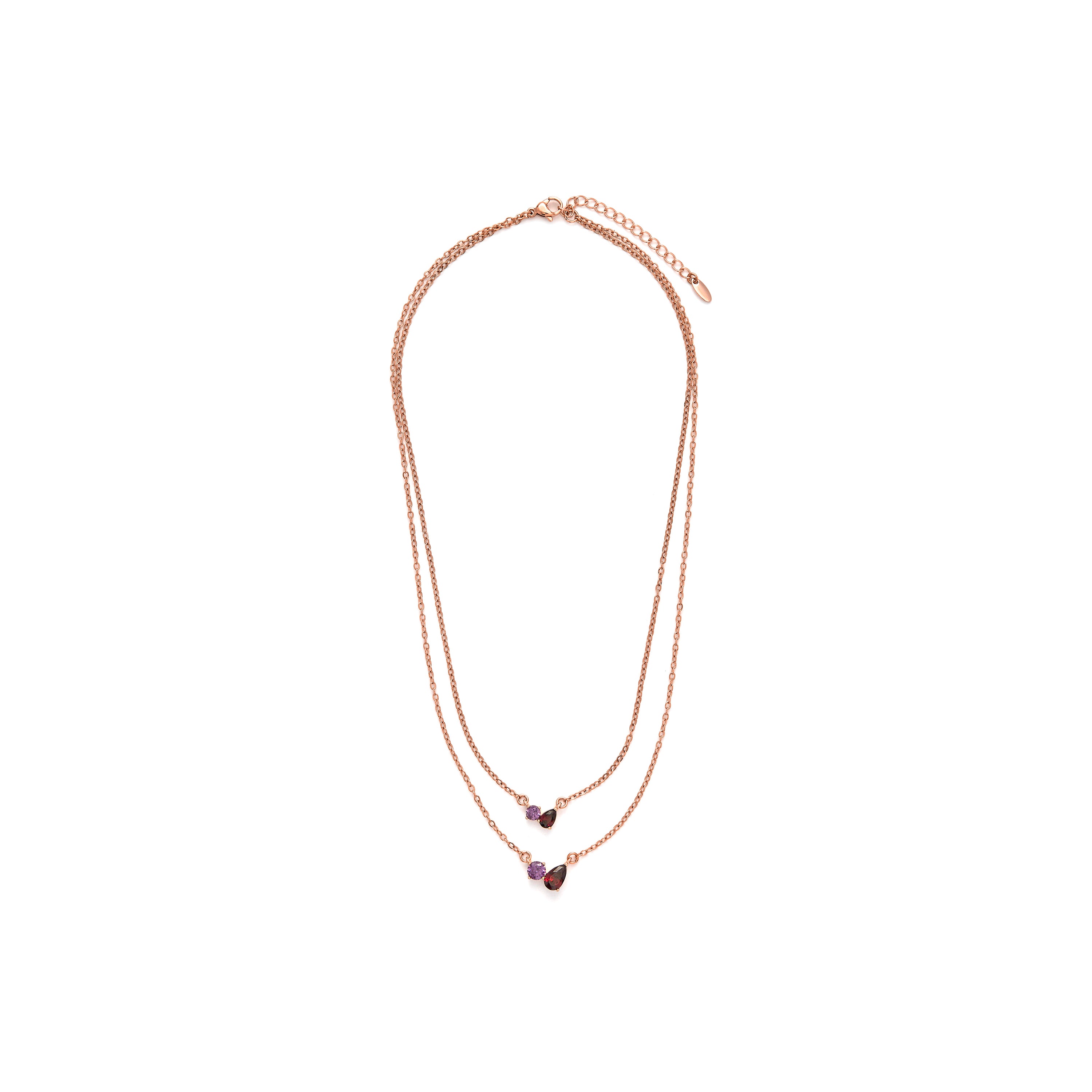 Collar de Circonita Multicolor acabado en oro amarillo de 18k - Yasel