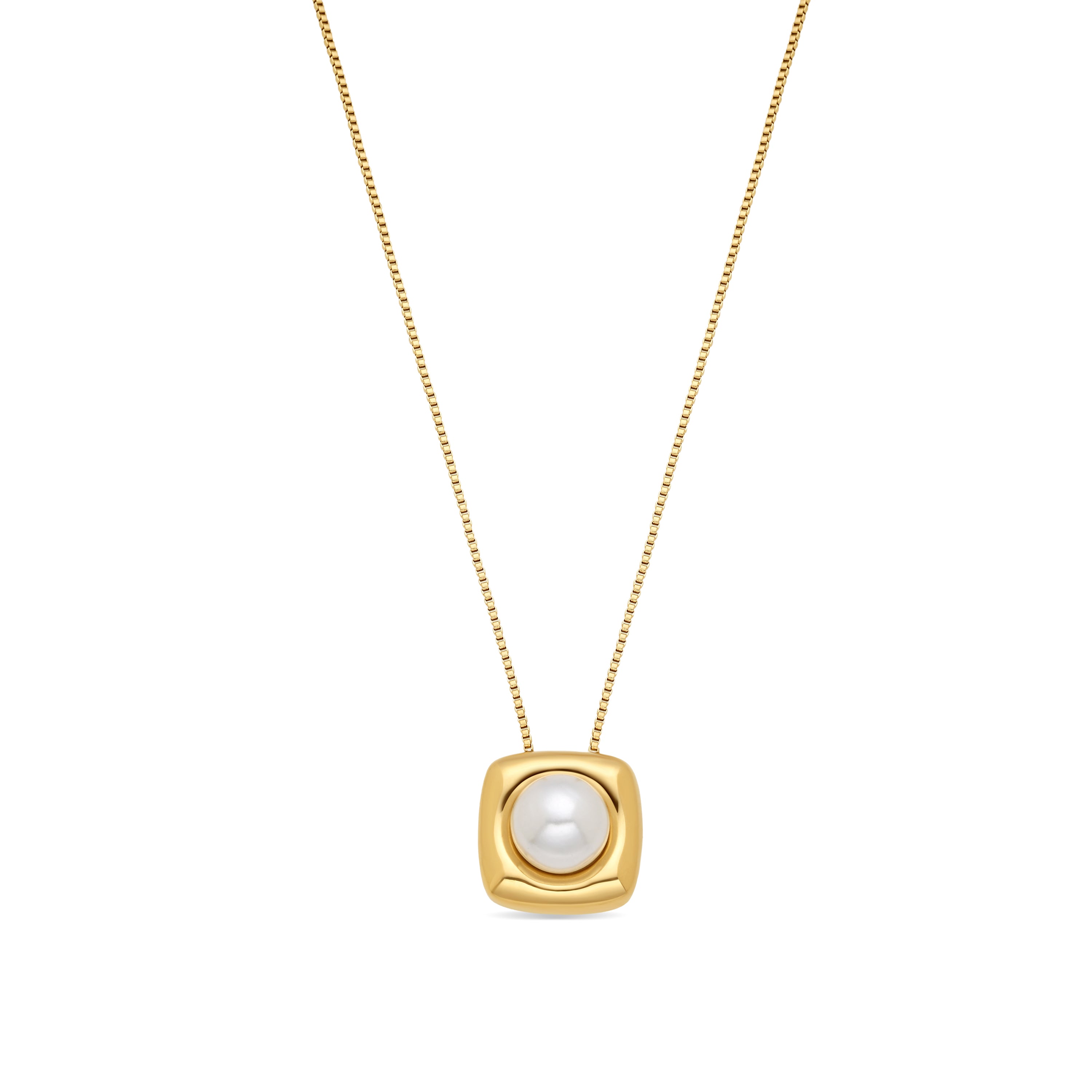 Collar de Aleación de Metal y Perla Blanca acabado en oro amarillo de 18k - Fipal