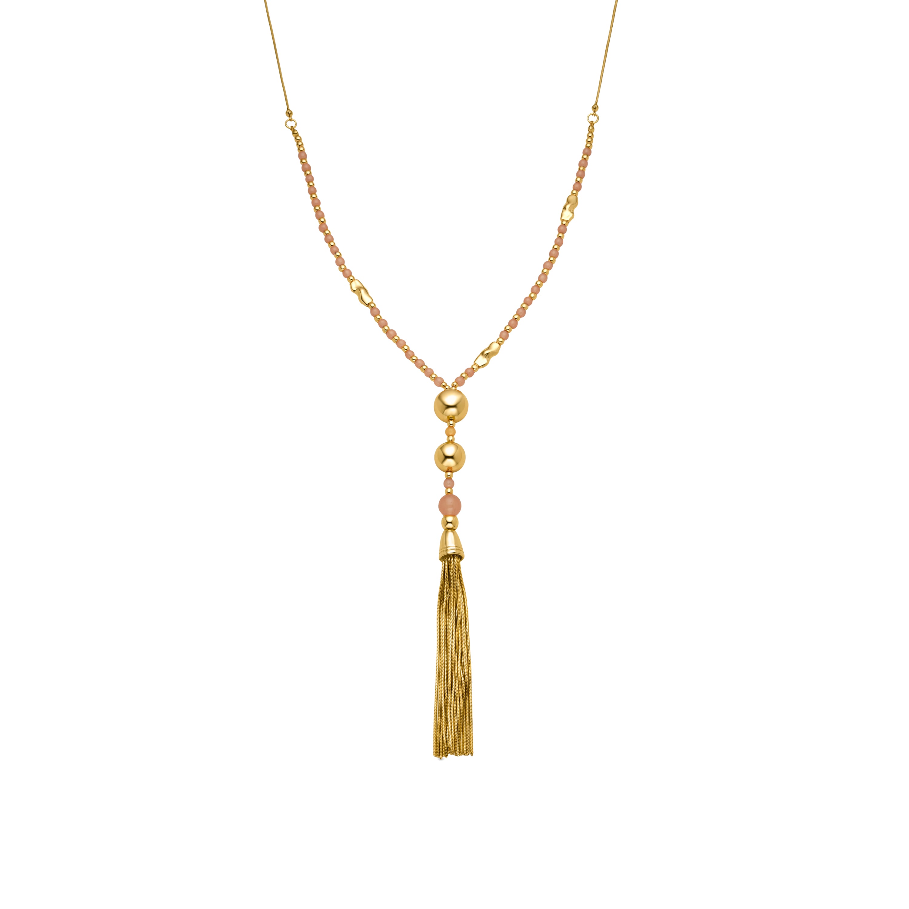 Collar de Cristal Naranja acabado en oro amarillo de 18k - Nereb