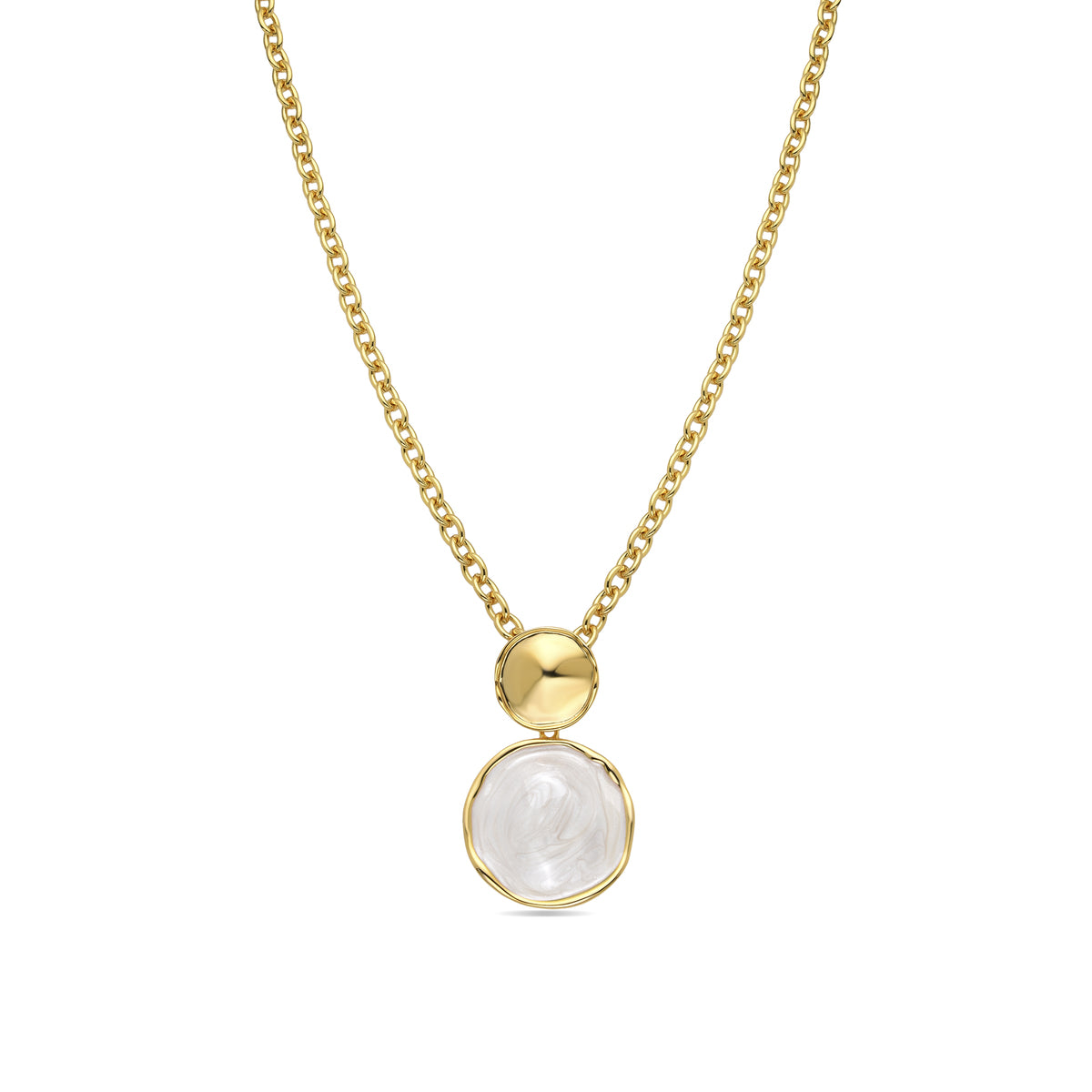 Collar Talorzi de Lacado Blanco acabado oro amarillo de 18k