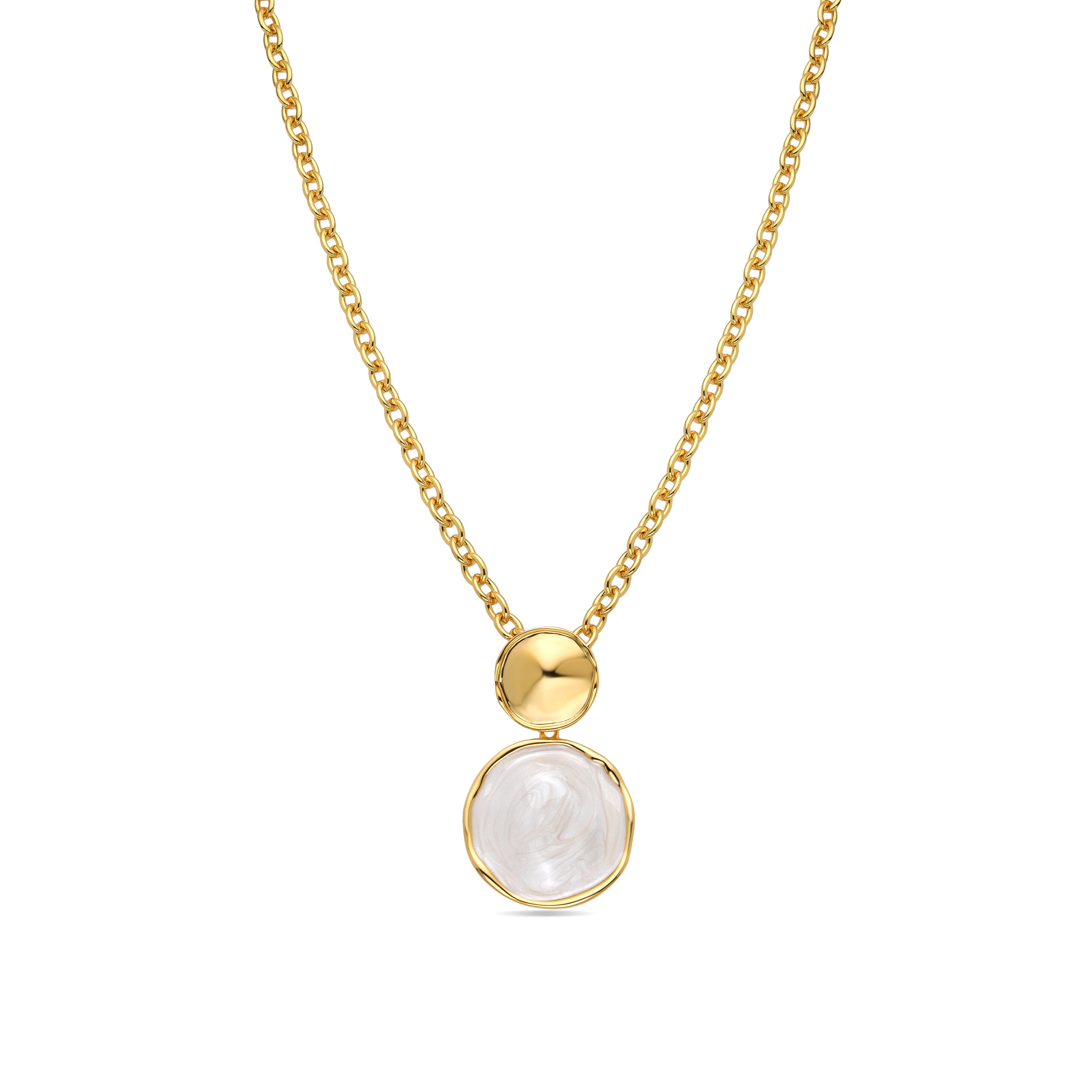 Collar acabado oro amarillo de 18k y Lacado Blanco - Talorzi