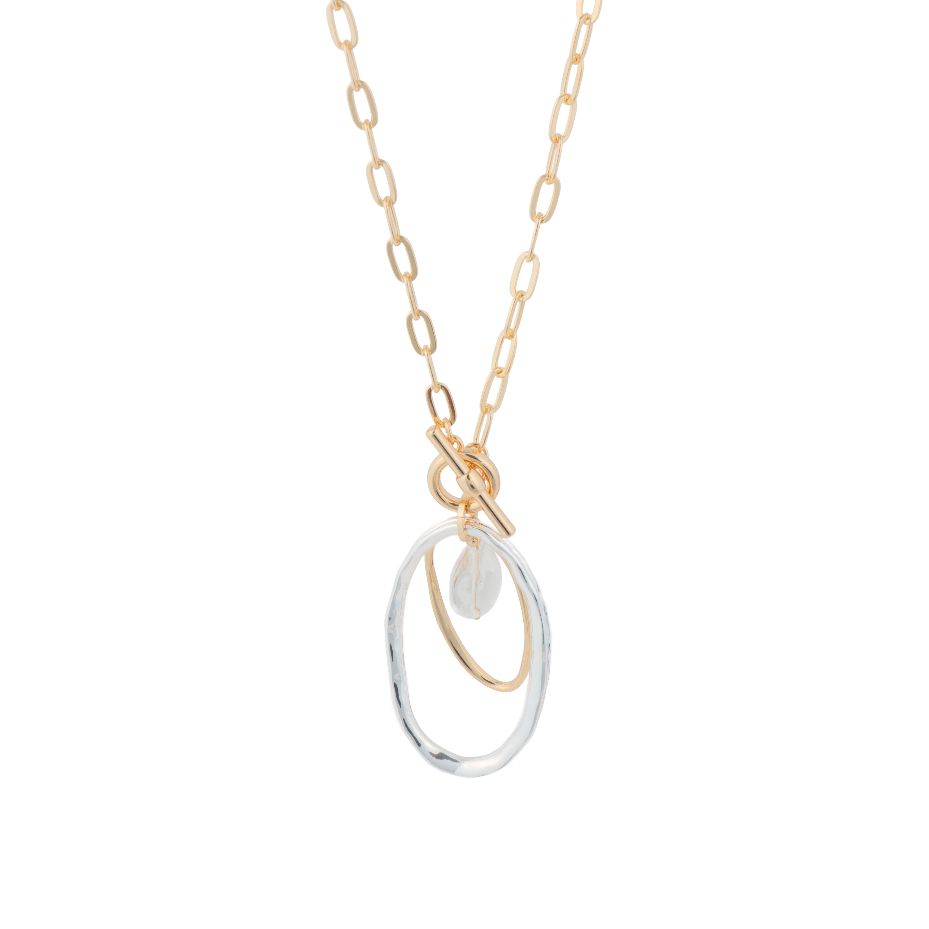 Collar de Perla Blanca acabado en oro amarillo 18k - Belefi