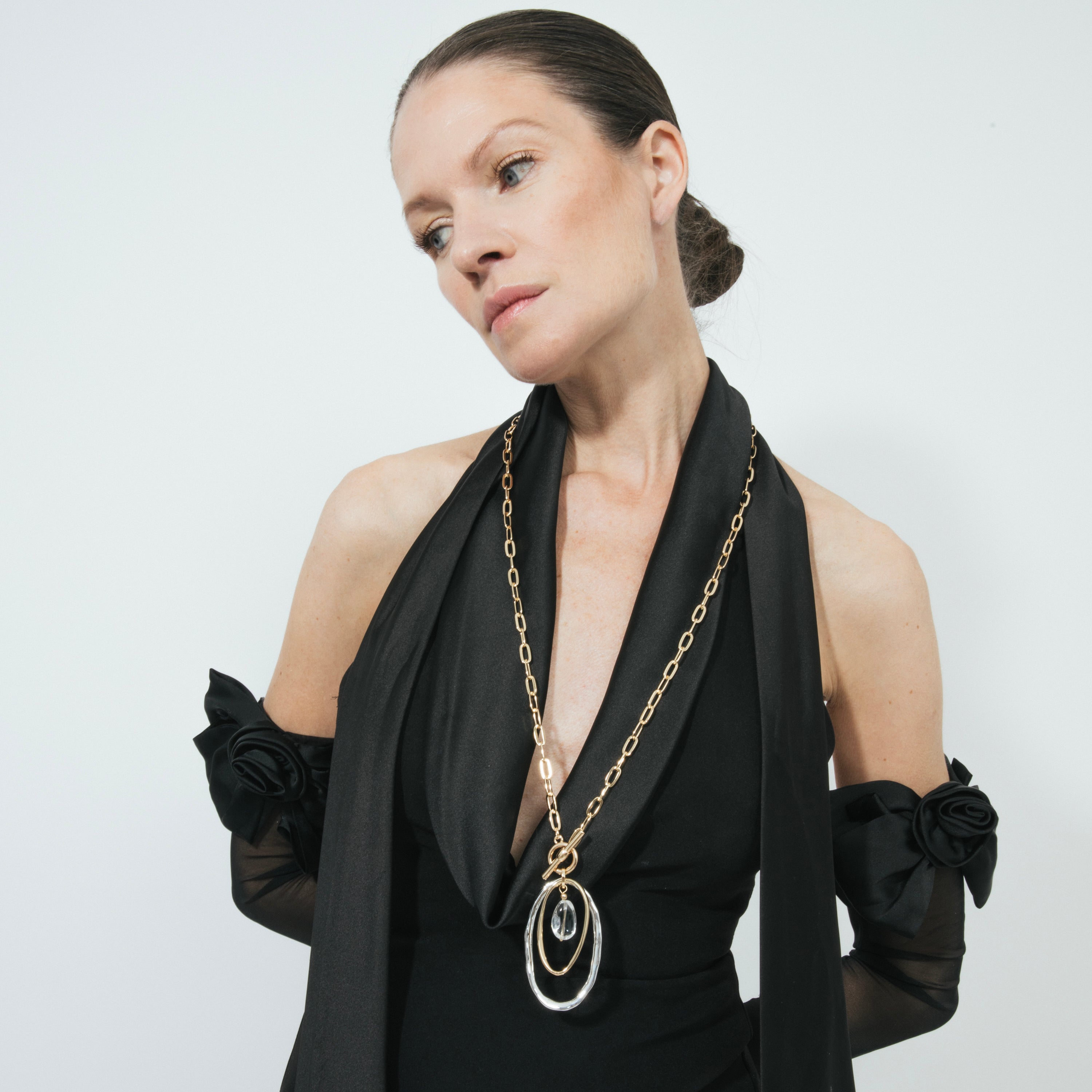 Collar de Perla Blanca acabado en oro amarillo 18k - Belefi