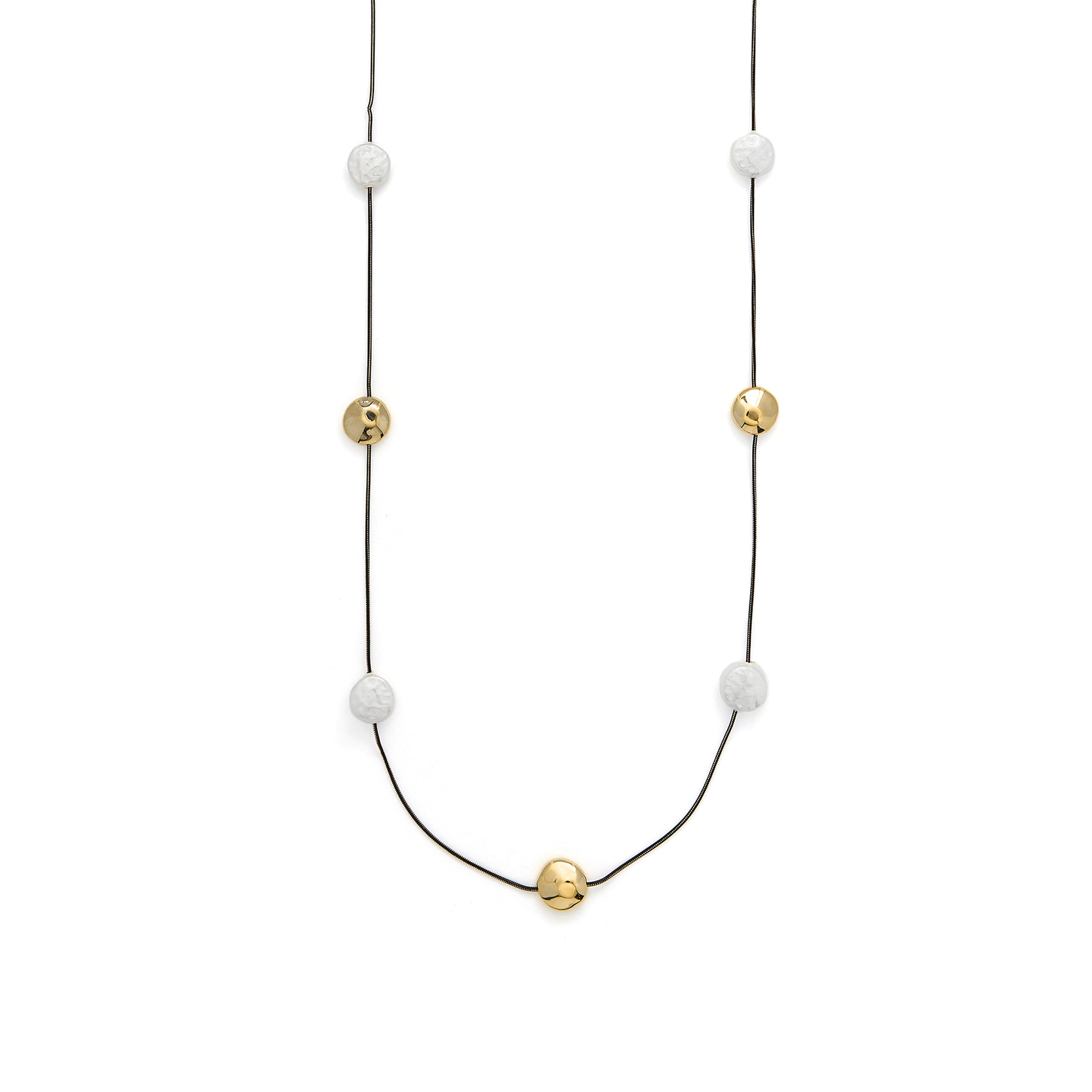 Collar de Perla Blanca acabado en oro amarillo 18k - Glost