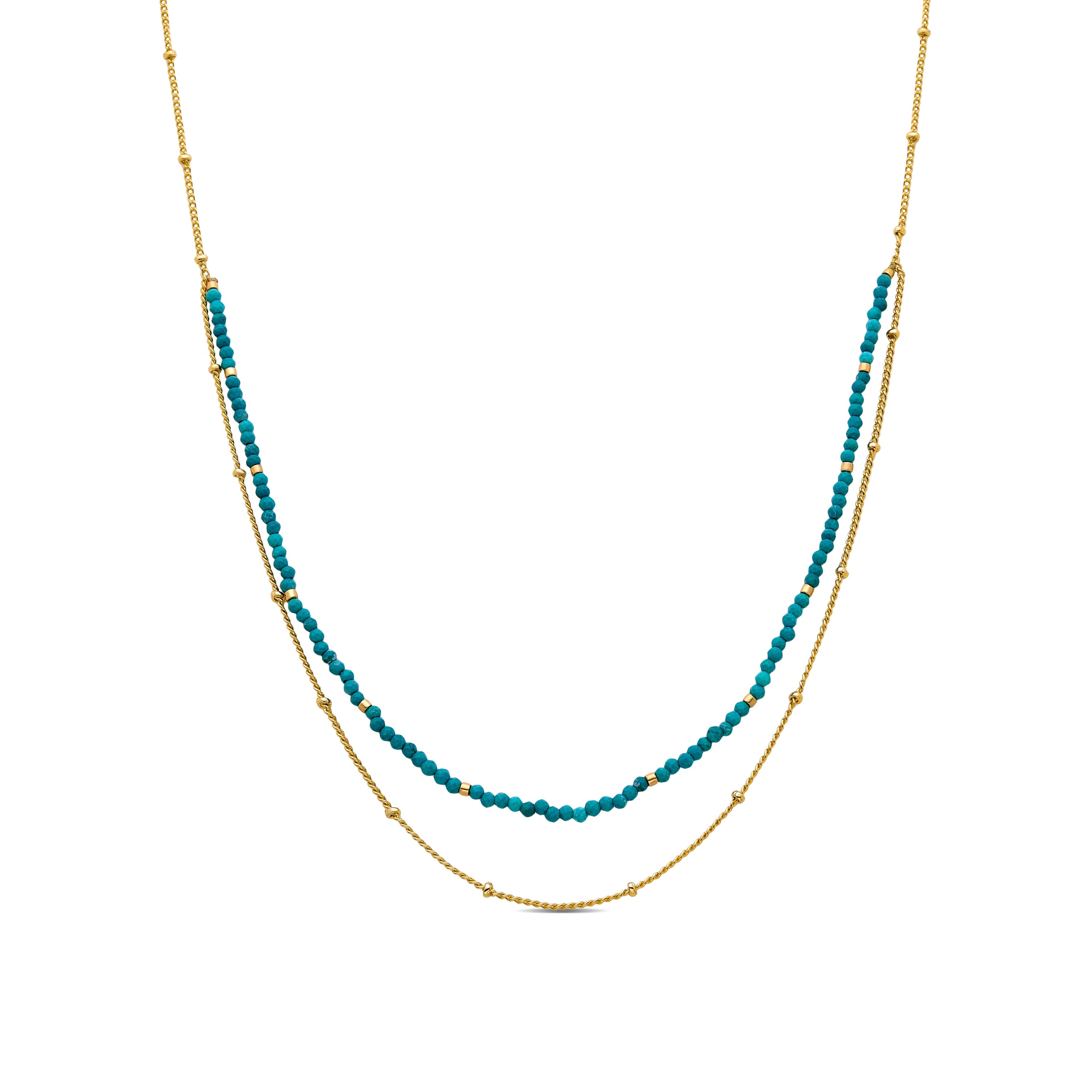 Collar de Cristal Verde acabado en oro amarillo 18K - Miwa