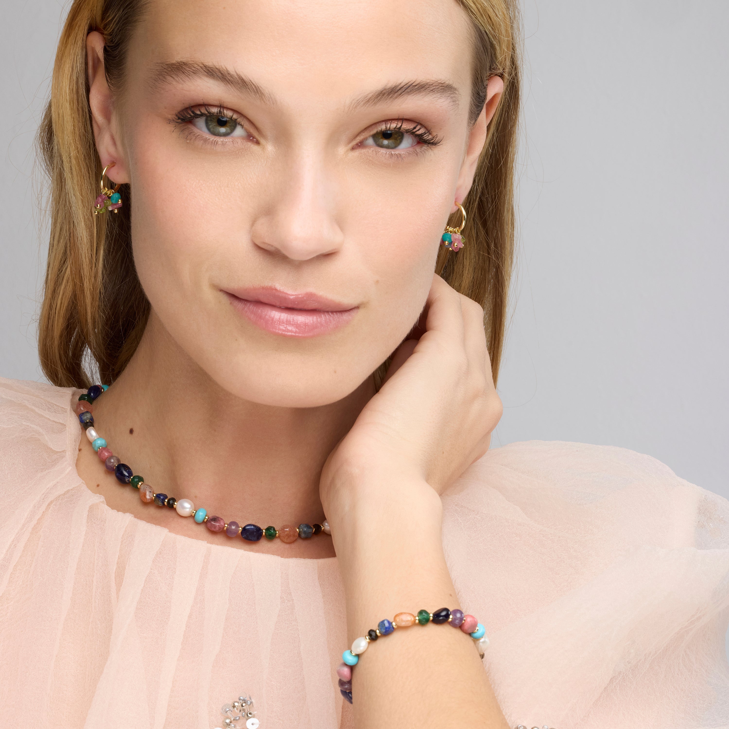 18k geelgouden afwerking ketting en witte parel - Umavi