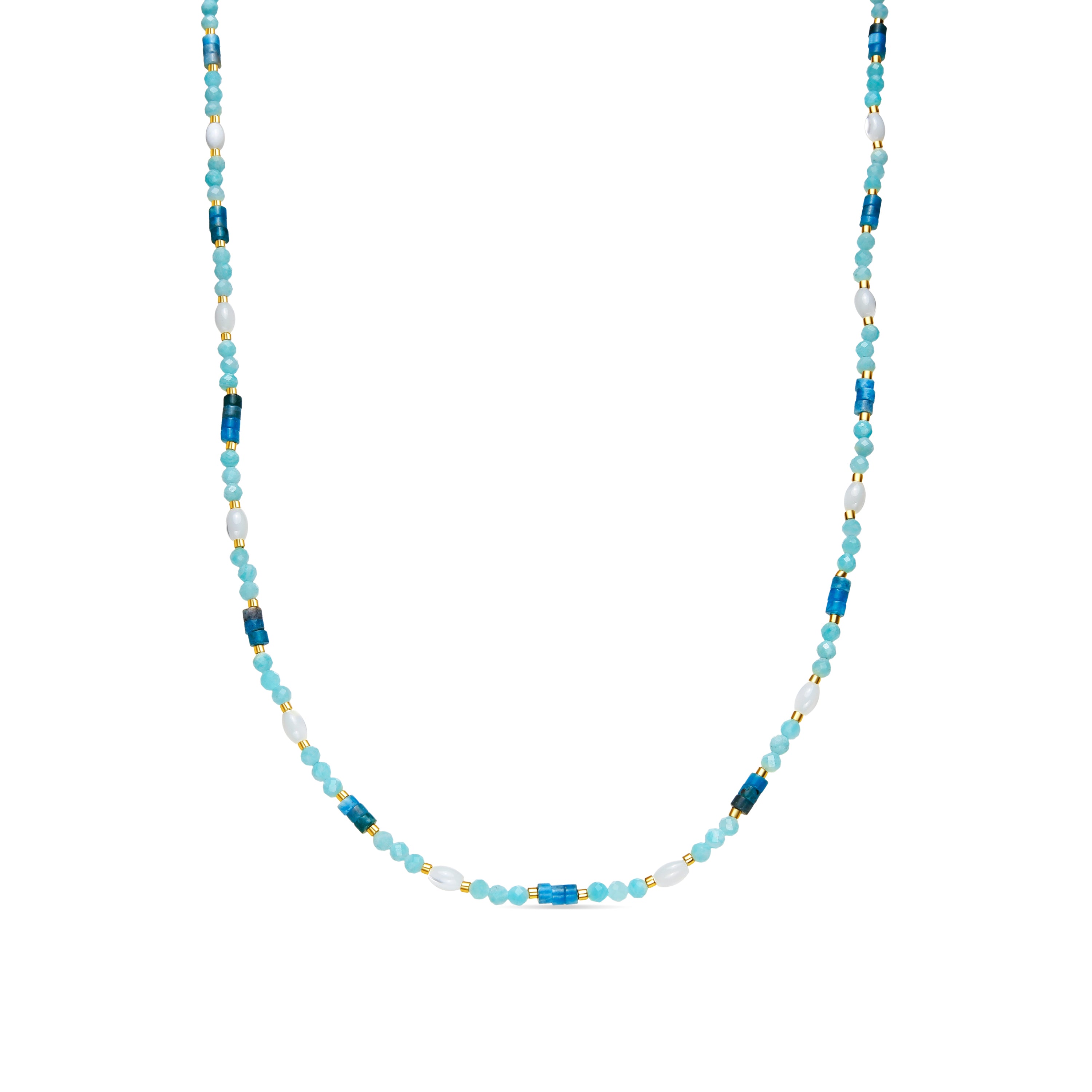 Collana finitura oro giallo 18k e Amazonite - Kico
